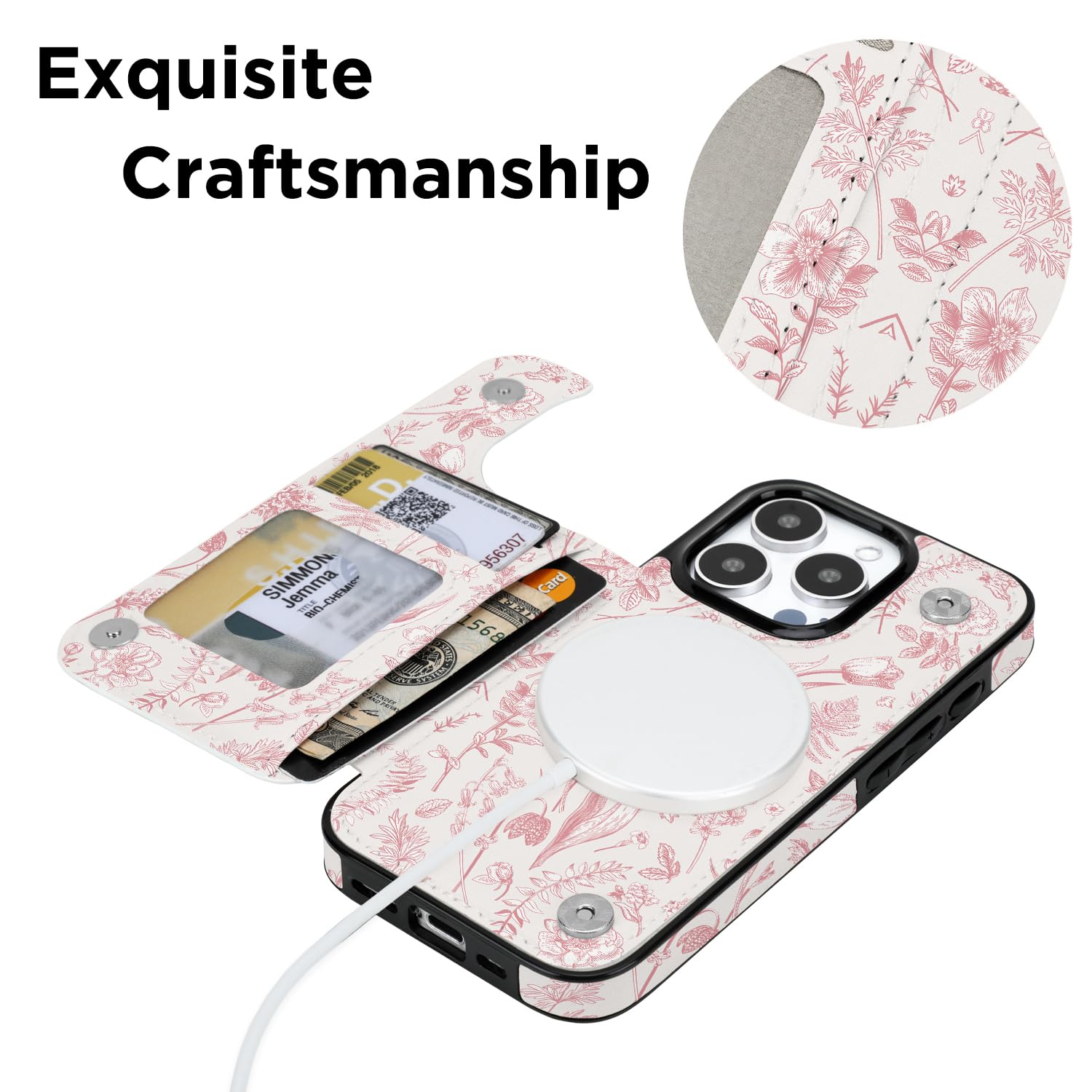 Amazon.com: uCOLOR for iPhone 16 Pro Wallet Case Magsafe