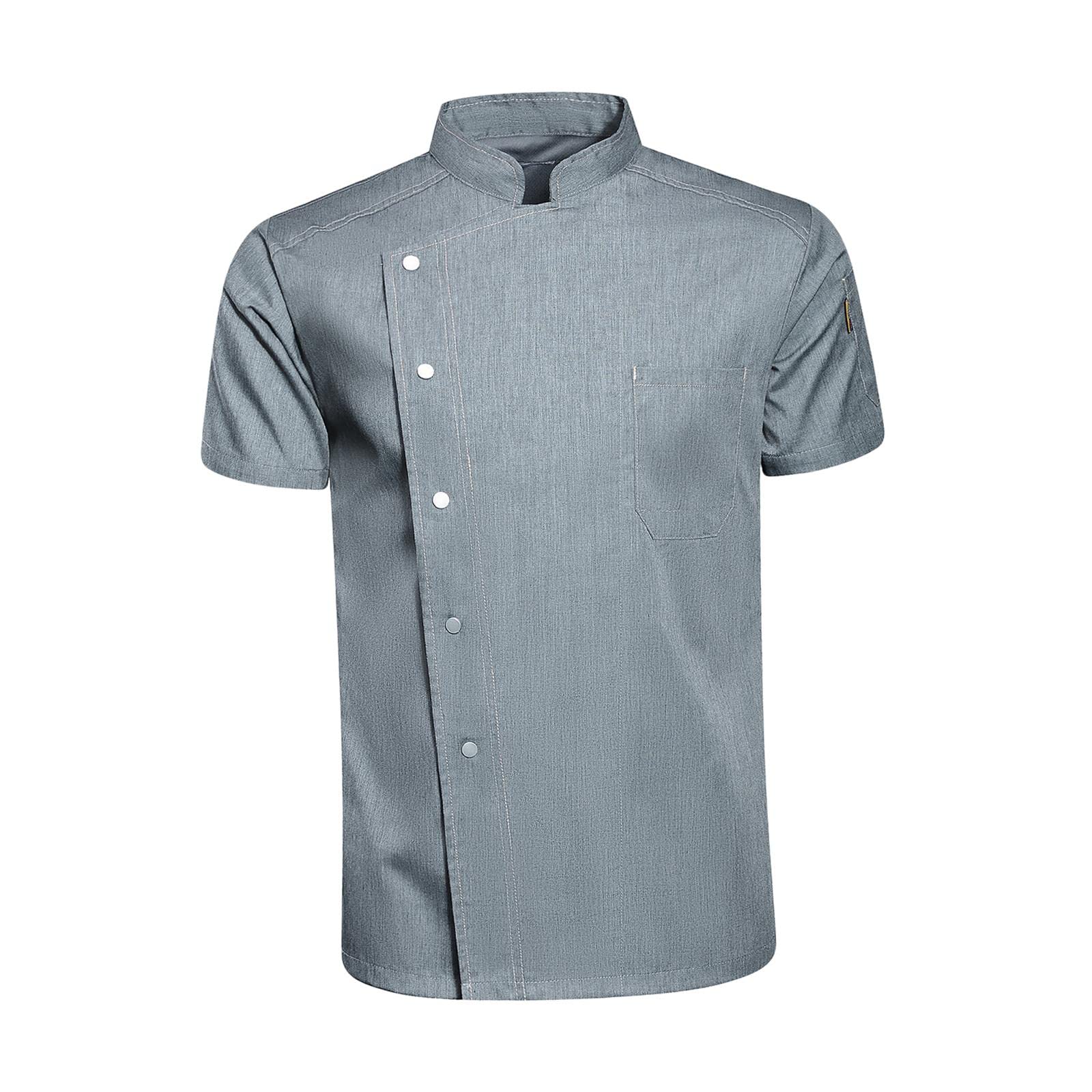 Chaqueta de Chef Unisex Uniforme Cocina Botón Liviana Bolsillo Práctico Flexibilidad Ajuste Cómodo Adecuada para Restaurante Hotel Panadería