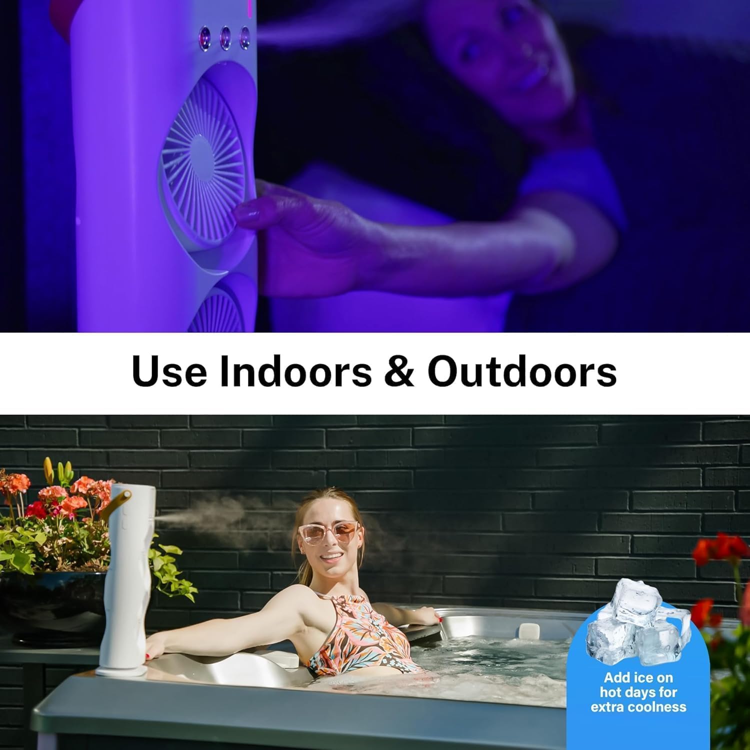 Pallavi Enterprise Dual-Head Tower Fan with Mist Cooling, 3 Speed Settings, 180° Adjustable, Remote Control, LED Lighting 4