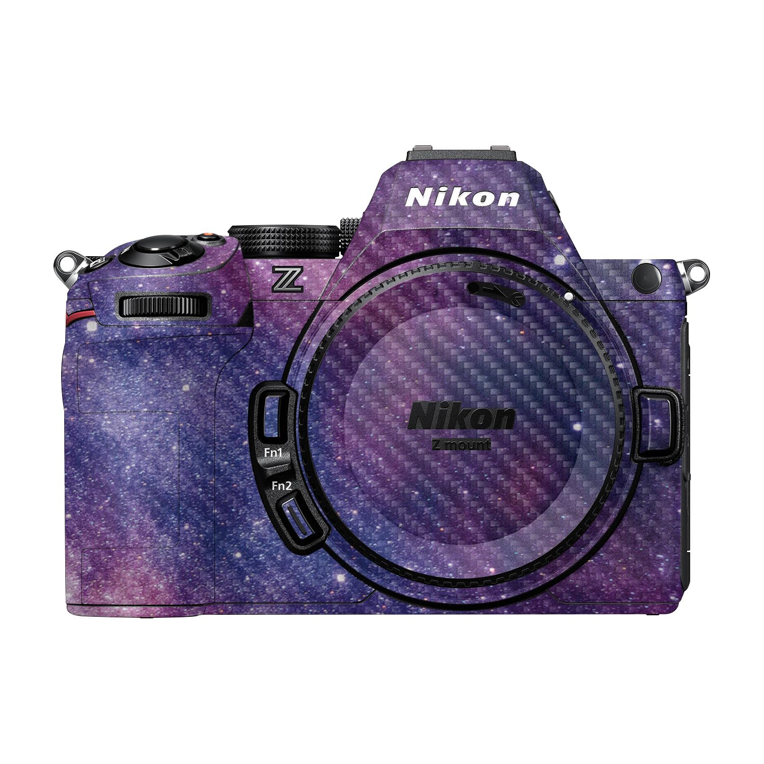 Carbon Fiber Camera Skin Compatible with Nikon Z5 II (2025) - Violet Stars - Premium 3M Vinyl Protective Wrap Decal Cover - Easy to Apply | Crafted in the USA by MightySkins