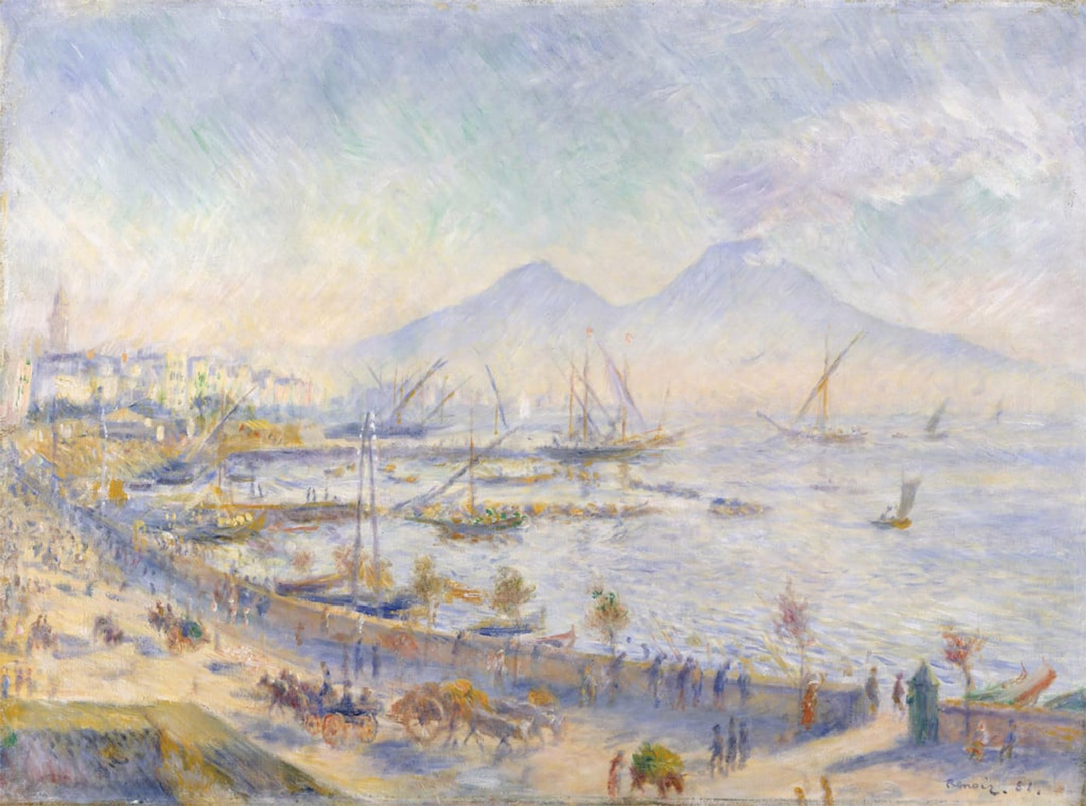 POSTERIIk Famous Print Pop Art Wall Art Graffiti the Bay of Naples by Pierre Auguste Renoir Art Prints for Home Decor 60x90cm