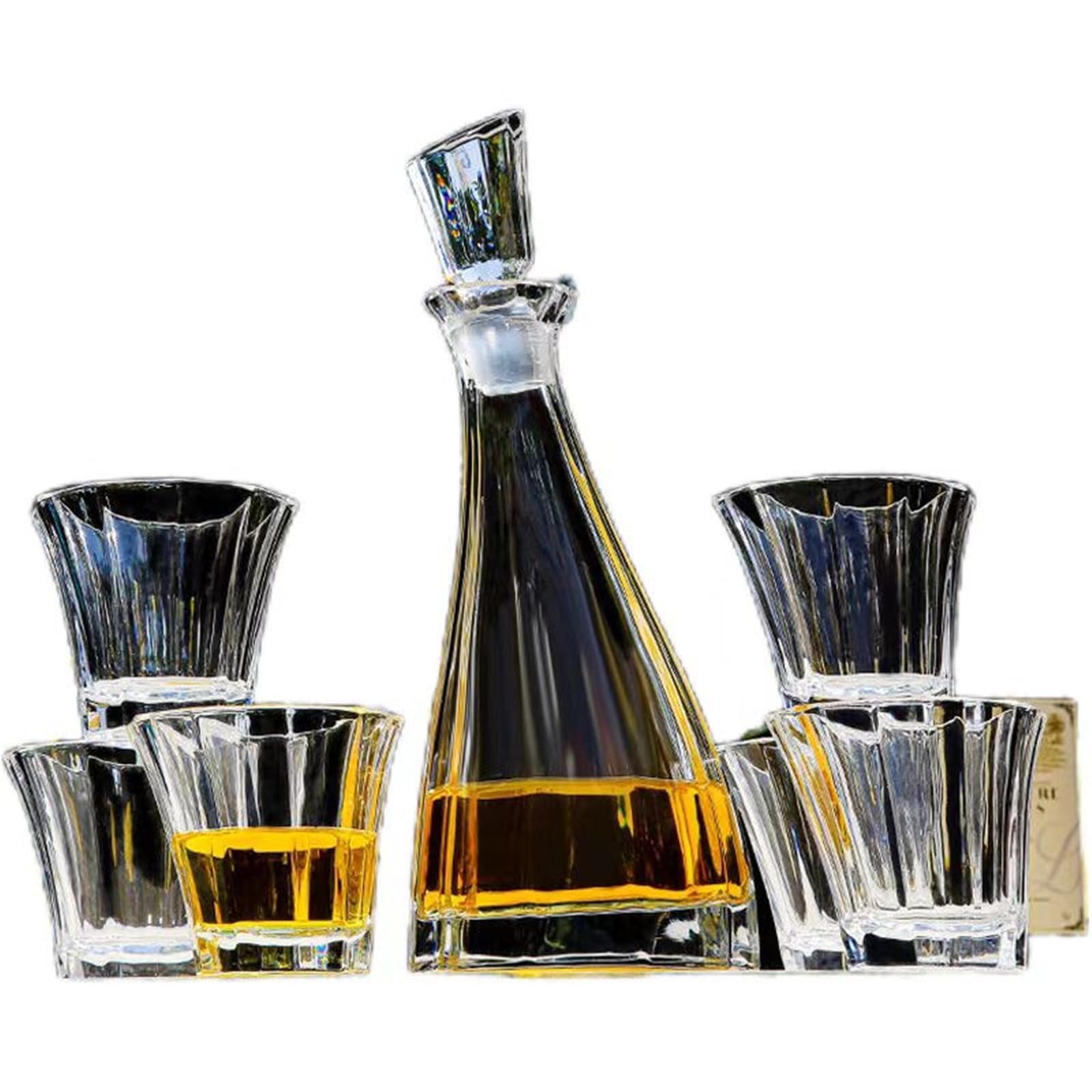 Karafka do whisky, butelka wina, statuetka artystyczna, bezołowiowe szklane karafki na wino, dekoracja domu, zestaw do whisky, europejski luksusowy kryształowy zestaw butelek do whisky z 6 szklankami