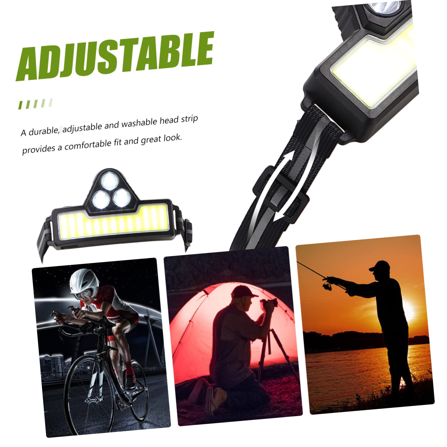 Hemobllo Lampada Frontale Con Fascia Regolabile Lampada Frontale Usb Per Esterni Per Corsa Notturna E Ciclismo