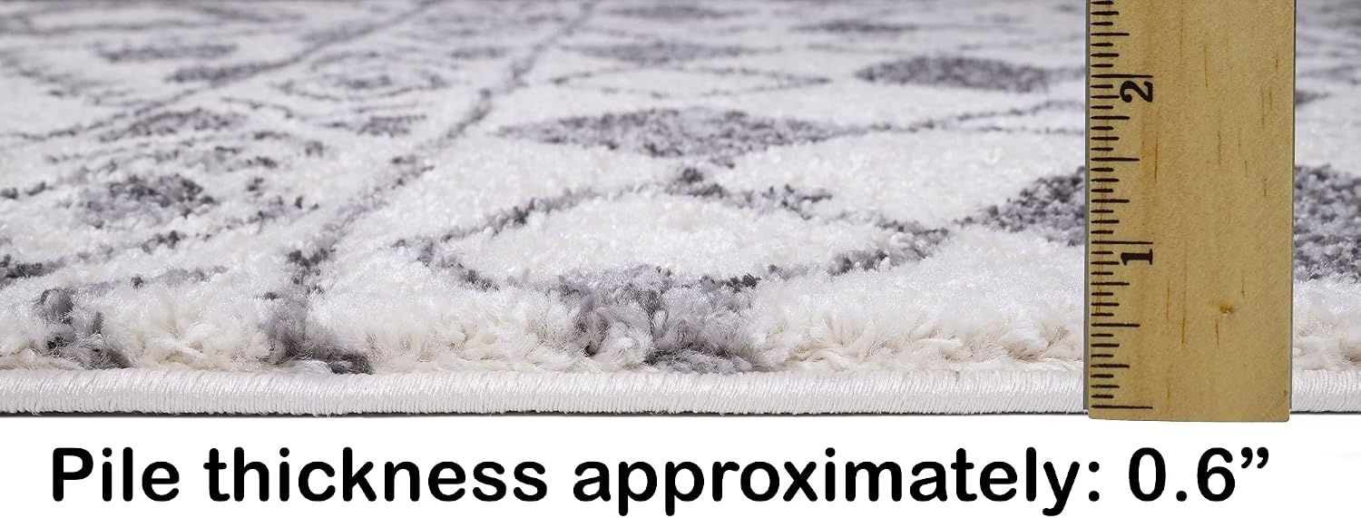 Livingroom Rugs Bohemian Rugs, Navajo Rugs Ivory and Grey 5' x 7'