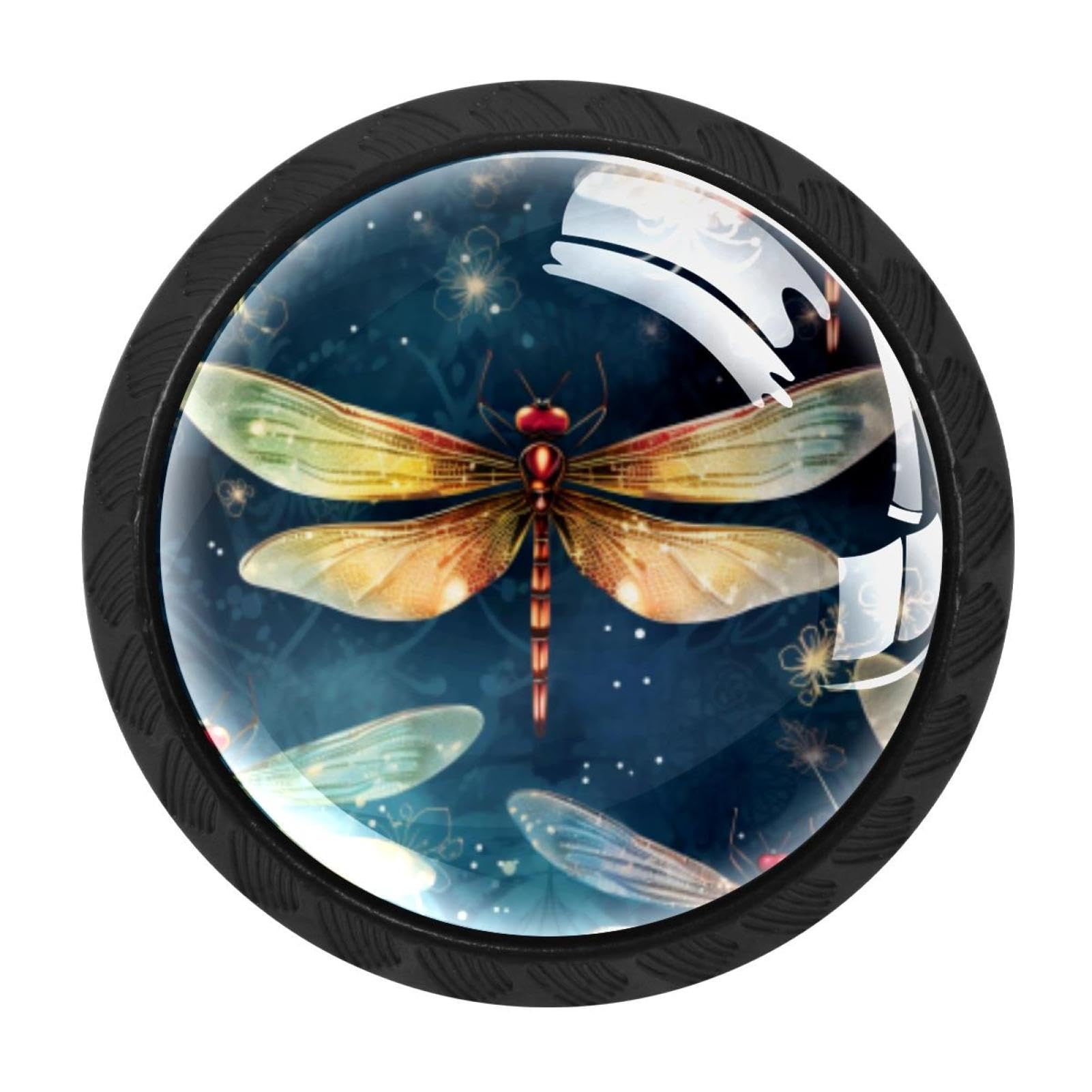 Chenzzzz Multicolored 09 4 Pack Dragonfly Drawer Knob Cabinet Hardware