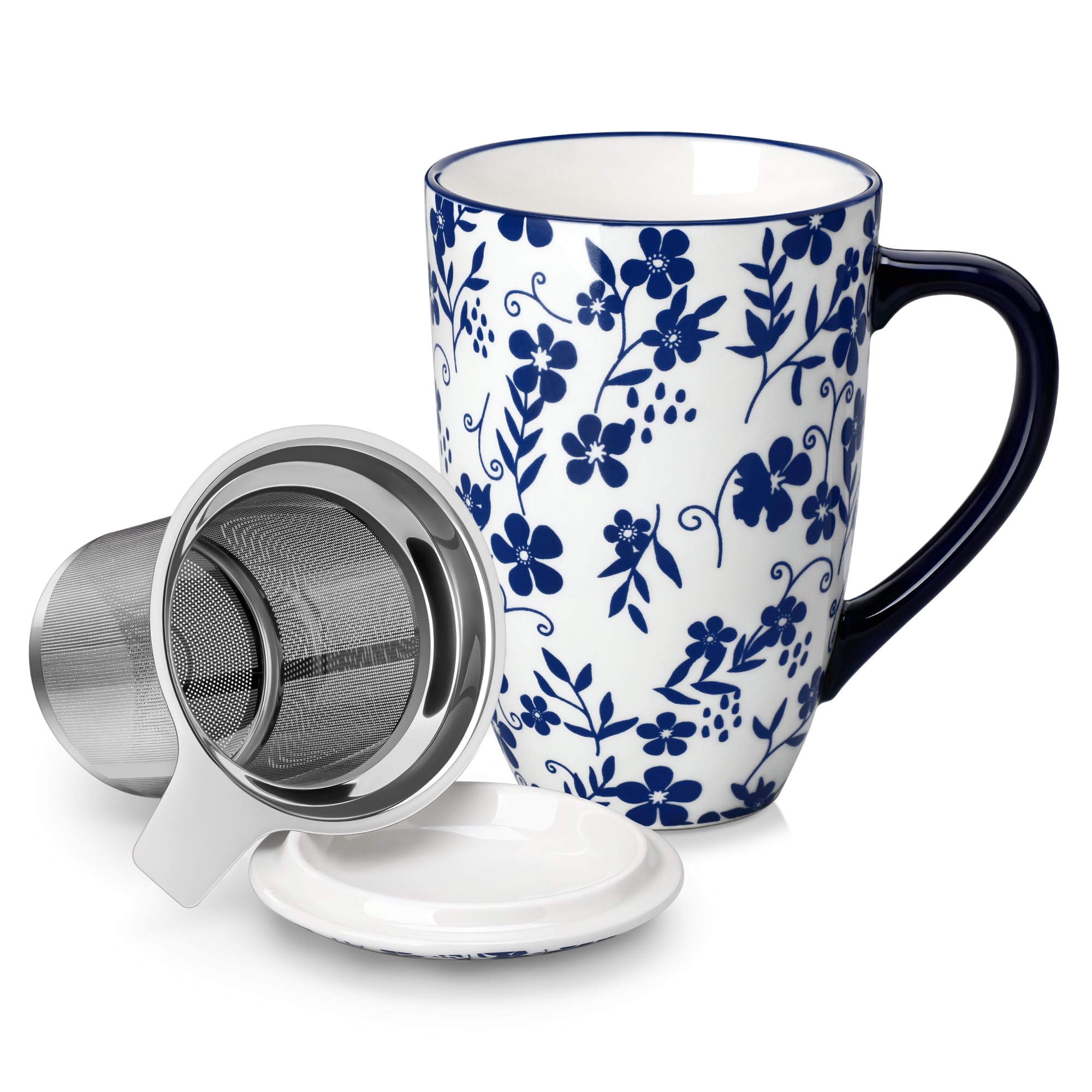 Teetasse mit Deckel und Sieb, vancasso SELENE Becher Set