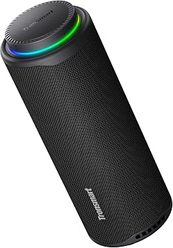 Tronsmart T8 Portable Outdoor Bluetooth Speaker, 40W More Powerful and Clear Sound, 360  Sound, 2.1 Channel Audio, IPX7, Customized Audio and Lights, Portable Lanyard Black