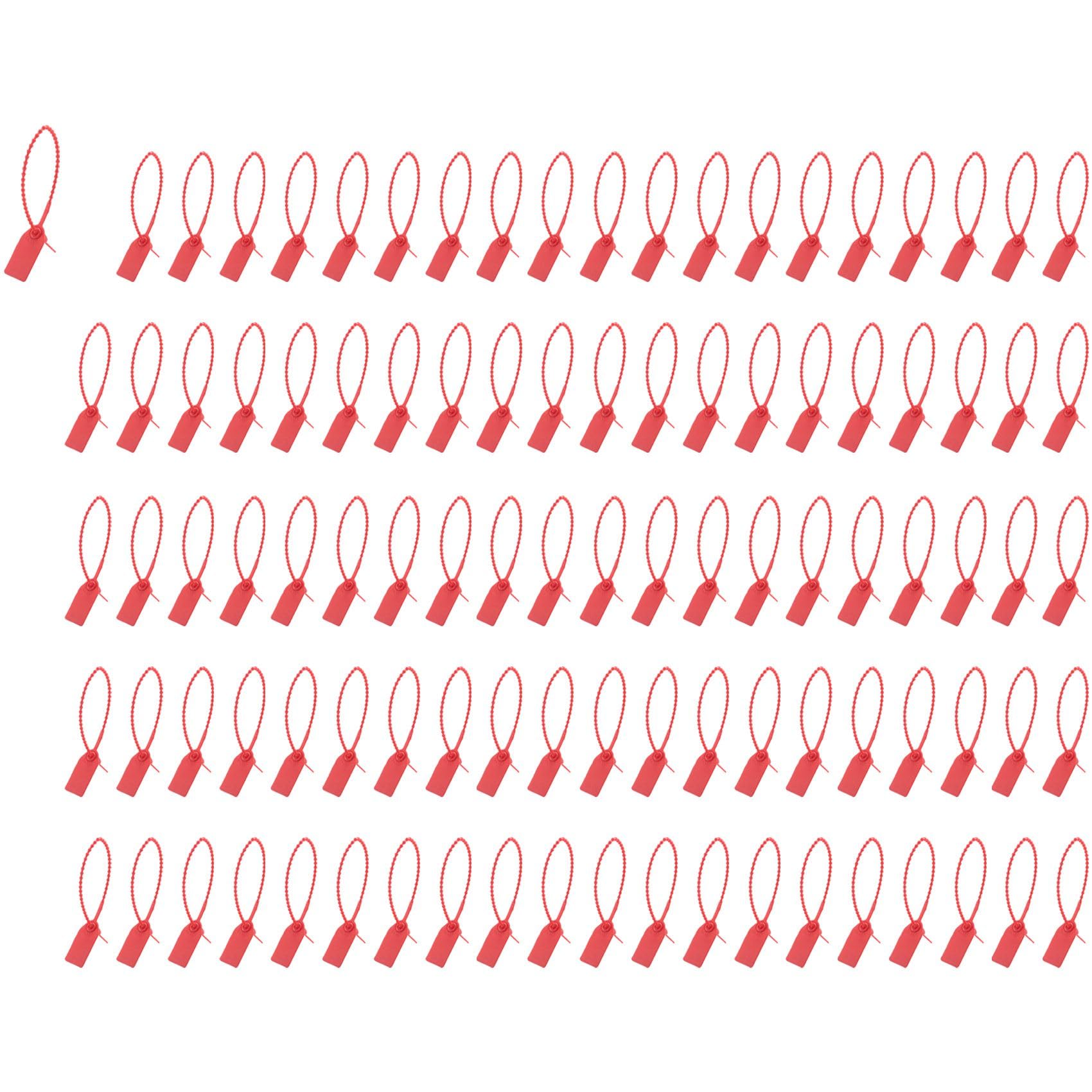 Littimoon 100 PCS Plastic Tamper Seals Numbered Zip Ties Tags for Fire Extinguisher,Shipping,250mm B