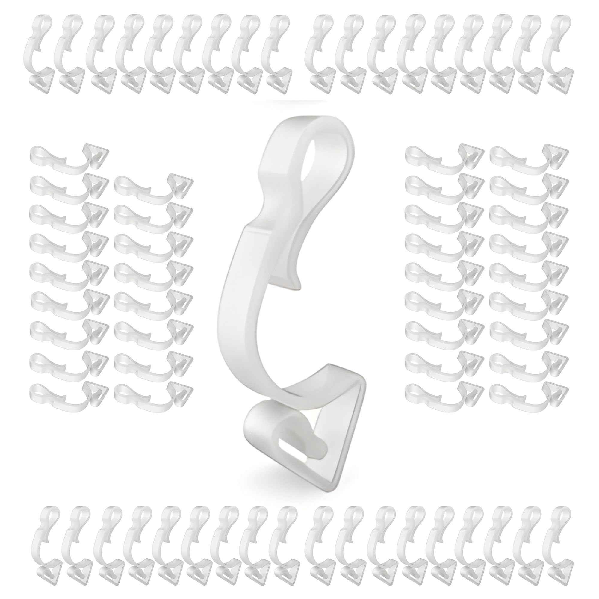 Fabulouz Gutter Hooks for Outdoor Lights, 80 Pack, Giant White Clips