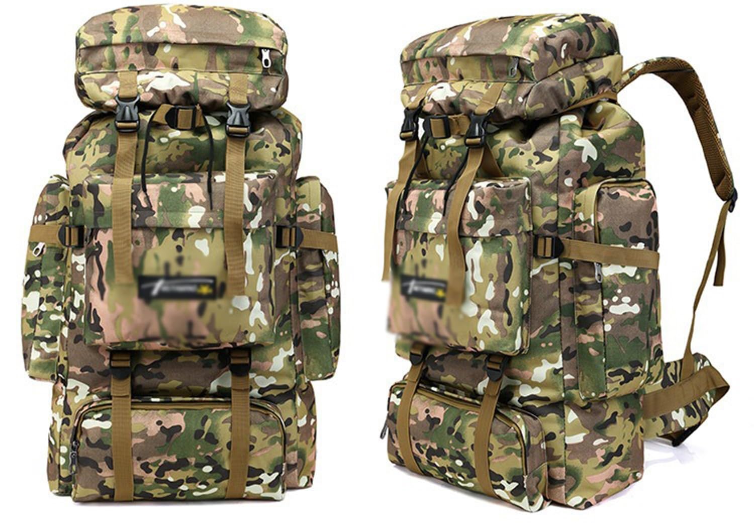 Wandern Rucksack 70L Wasserdichter Wanderrucksack Trekkingrucksack Große Outdoor Camping Rucksack Fur Herren Damen Survival Militär Backpacker Daypack Für Wander Reisen Sport Travel A
