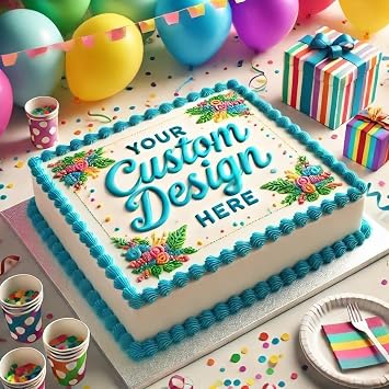 Custom Edible Cake Image Personalized Make Your Own Cake Toppers for Birthday Cake Topper Edible Image Cake Decorating Kit, Already Printed for Your Party - Fits a 7 inch Round Cake