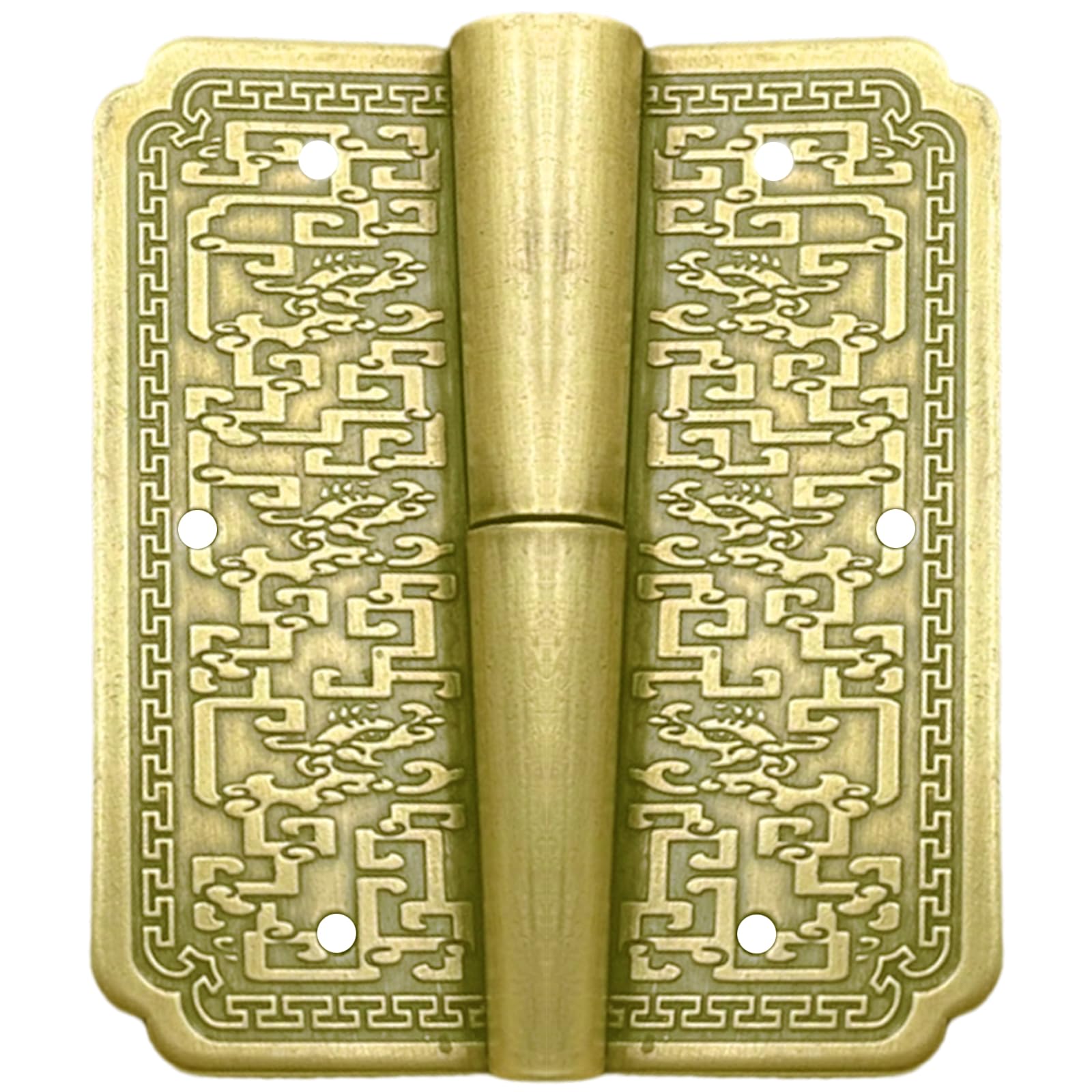 Msioytog Wan Zilong Cabinet Drawer Door Hinge Decorative Fittings Jewelry Box Hinges Antique Carved Brass Cabinet Door Hinges Hardware Brass