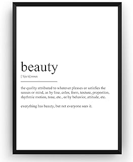 Magic Posters Beauty Definition Print - Poster Black And White Salon Gift Hairdressers Wall Barbers Art Quote Typography Presents Home Decor - Frame Not Included