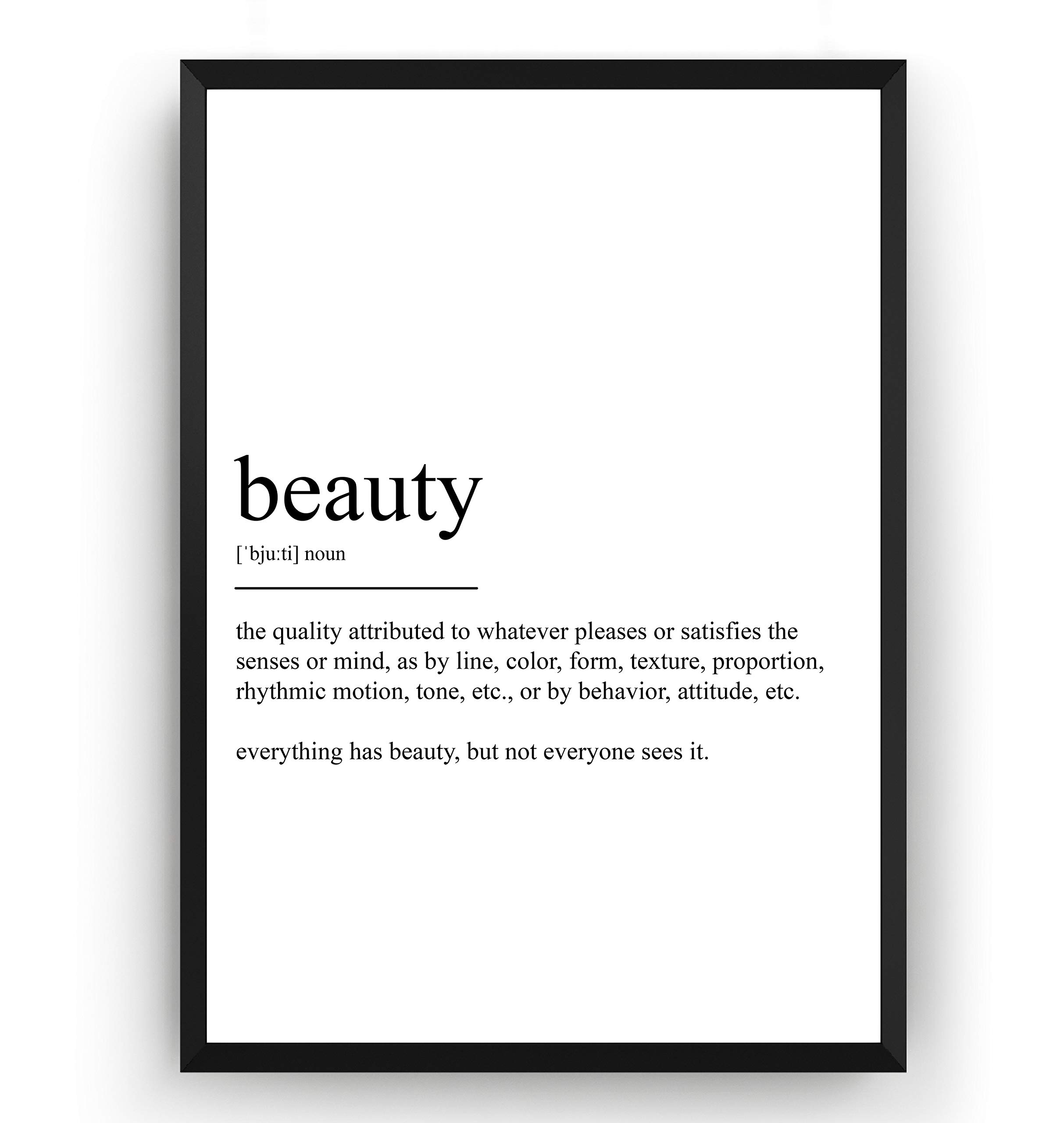 Magic Posters Beauty Definition Print - Poster Black And White Salon Gift Hairdressers Wall Barbers Art Quote Typography Presents Home Decor - Frame Not Included
