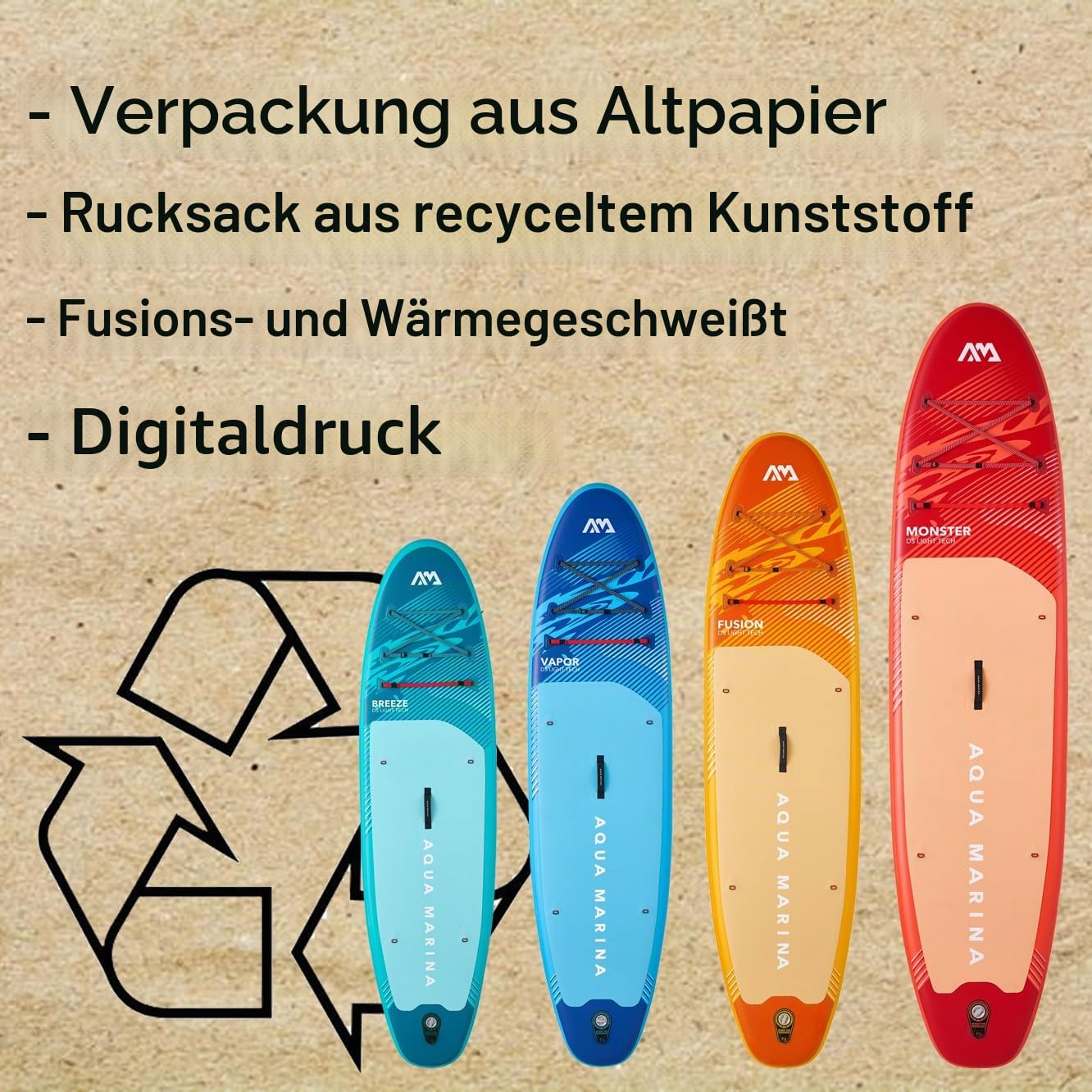 Aqua Marina rundum aufblasbares Stand-Up-Paddleboard-Paket