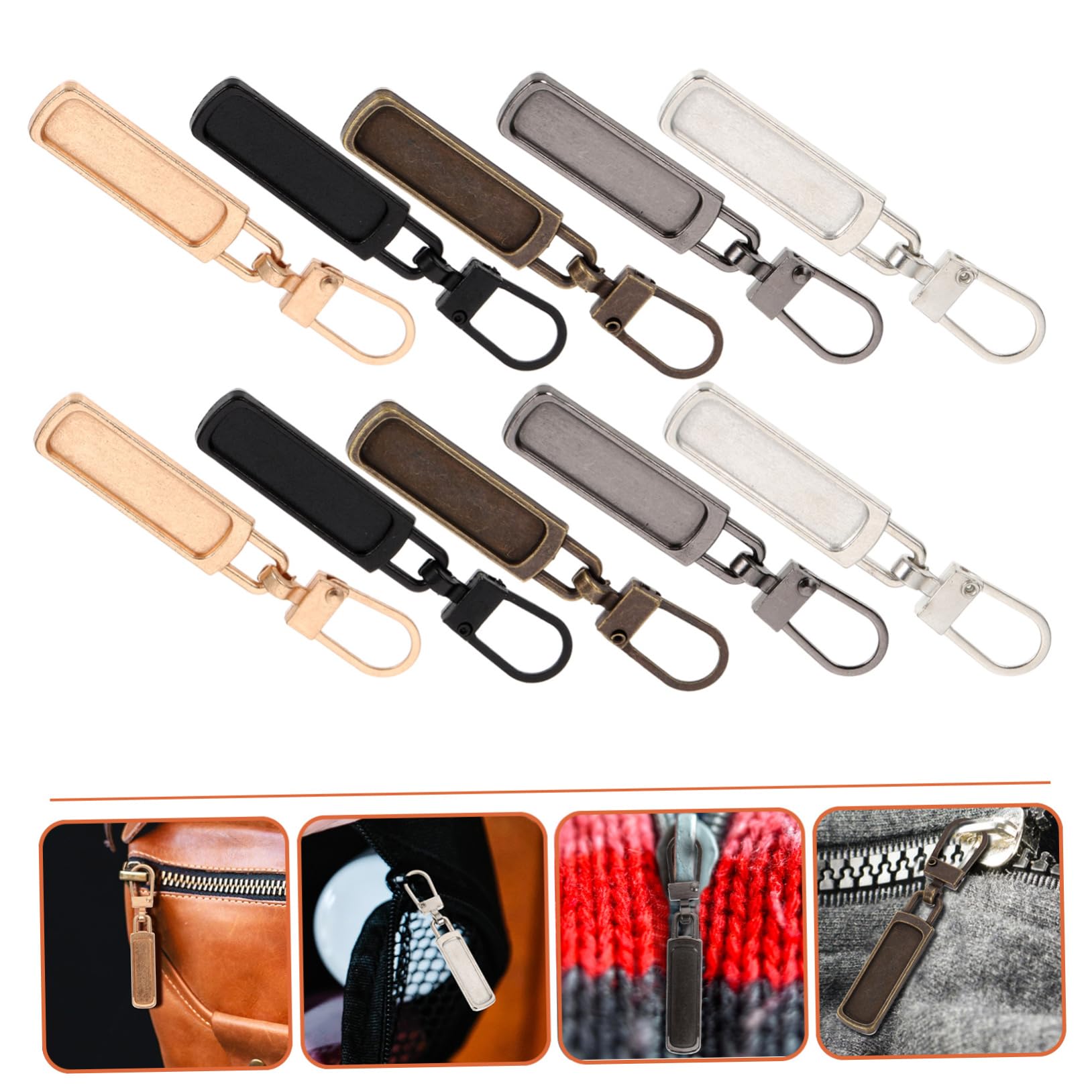 STOBOK 100piezas Kit De Reparación De Cremalleras De Tiradores Desmontables Para Ropa Equipaje y Accesorios Zipper Pulls Reutilizables