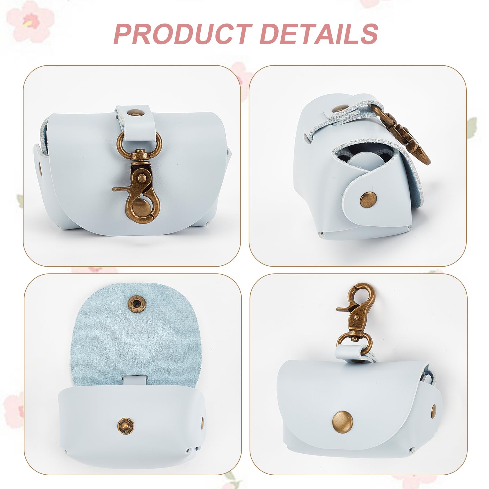 NICENEEDED Pochette Porte Alliances Bleu Clair pour Collier de Chien Boîte à Alliances en Cuir PU Porte Anneau de Couple pour Animaux de Compagnie
