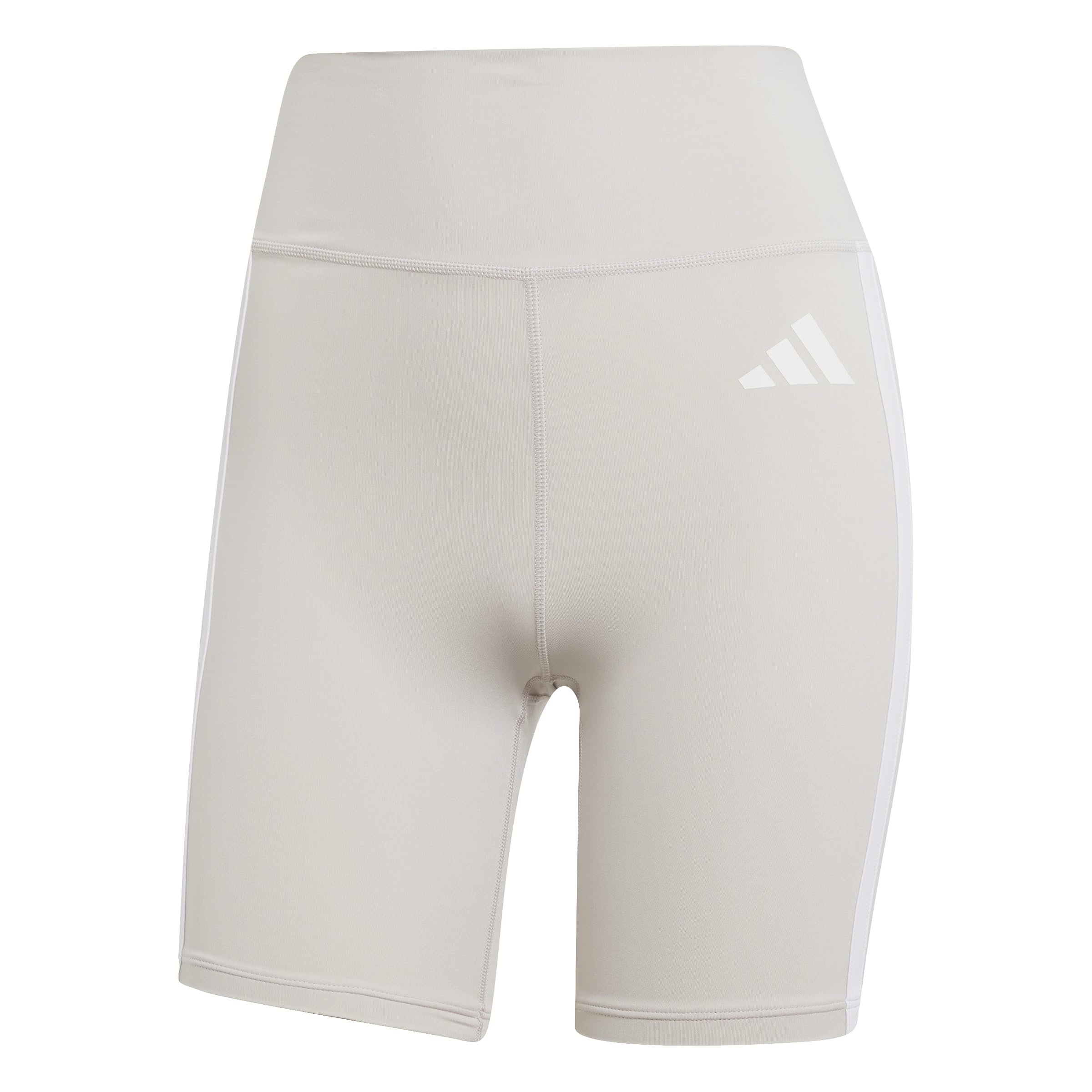 adidas Women's Optime Essentials 3Stripes Short Leggings, wonder alumina/white, S 7 inch