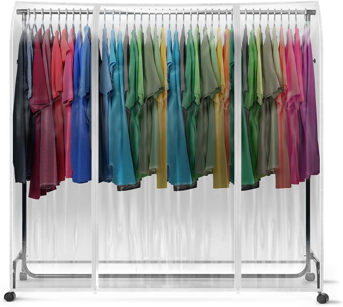 Sorbus Cover for Garment Rack - 6 Ft Transparent Clothes Rack Cover, Garment Coat Hanger Protector Dustproof Waterproof Clothing Storage Cover for Dresses, Suits, Coats, and more (Rack Not Included)