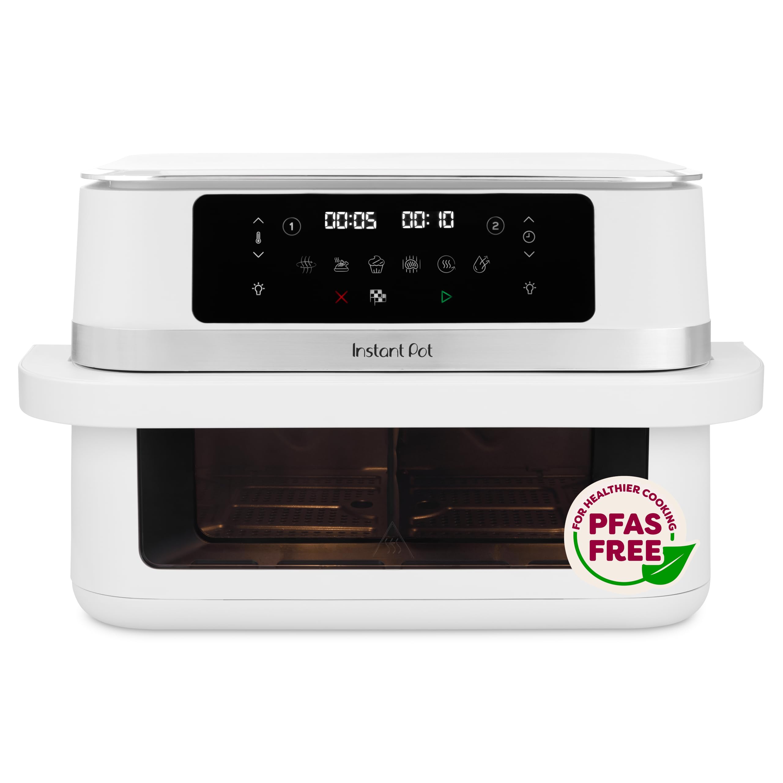 Instant Pot Vortex VersaZone 12L Air Fryer, PFAS Free, Large, Twin 6L Baskets, 8-in-1, Dehydrate, Grill, Bake, Roast, Reheat, Easy Clean, Dishwasher Safe, Sea Salt White โ image 1