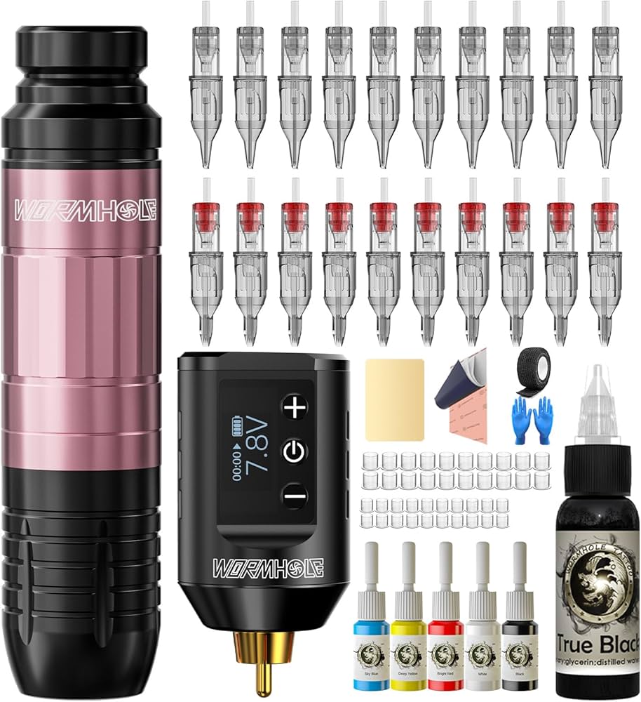 Amazon.com: Wormhole Tattoo Gun Kit, Wireless Tattoo Machine Kit