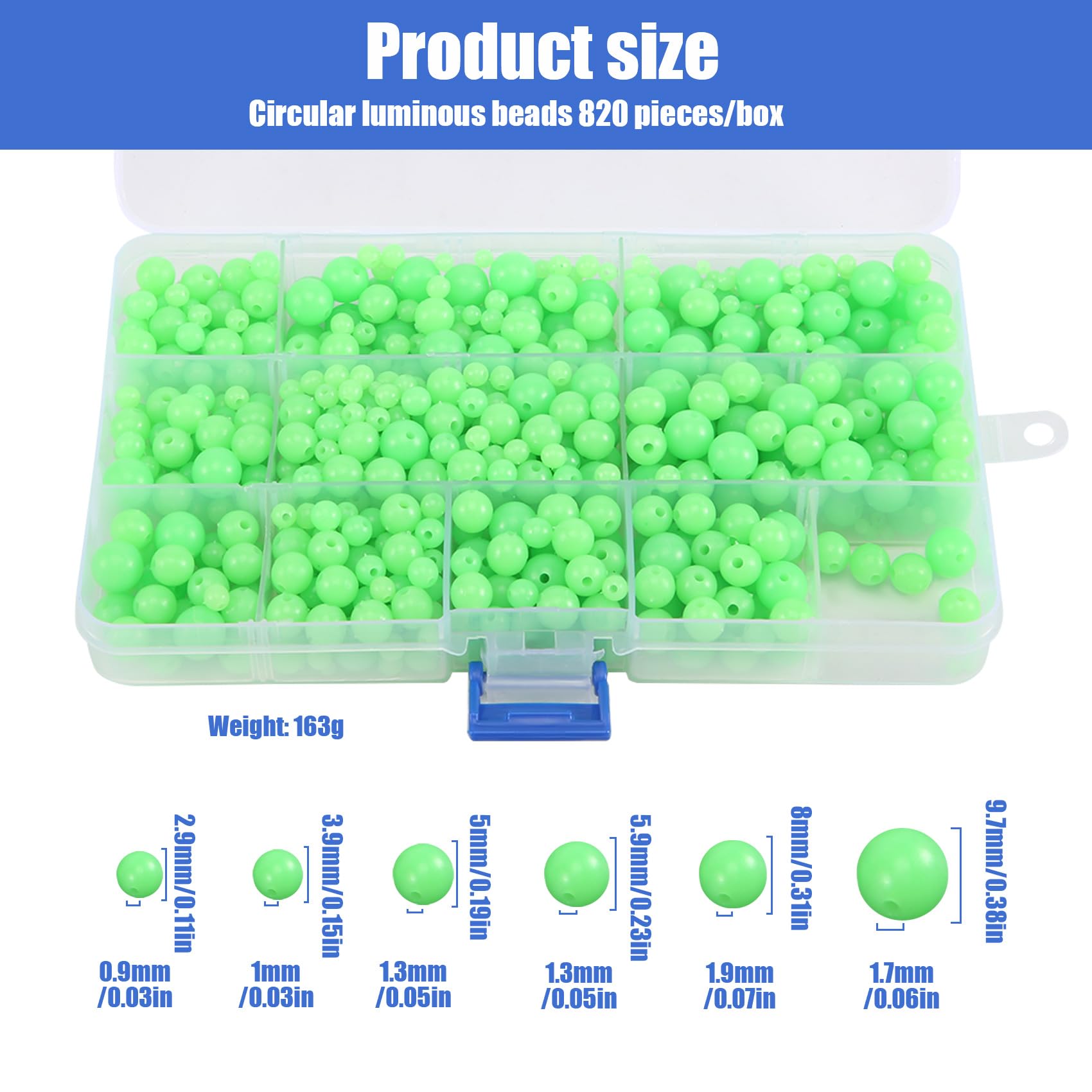 Leuchtende Angelperlen, Leuchtend leuchtende Angelperlen, ovale leuchtende Eier aus Hartplastik, weiche Angelperlen, Rig-Perlen für Pool, See, Fluss (Leuchtet im Dunkeln) (Runden 820pcs)