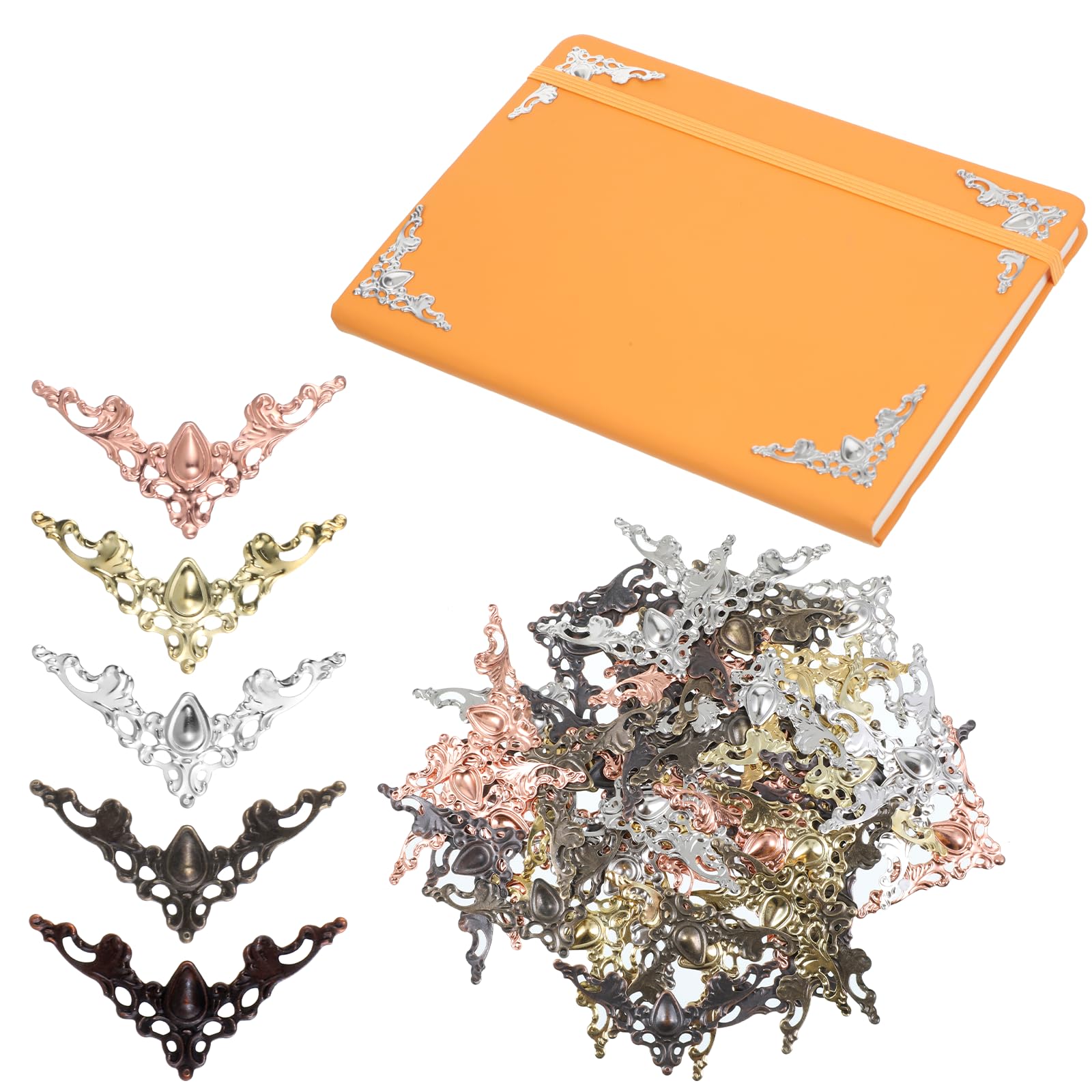 30 Protecteurs D'angle En Métal Pour Livres - Couvre-bords Teinte Bronze 25x25x5 Mm