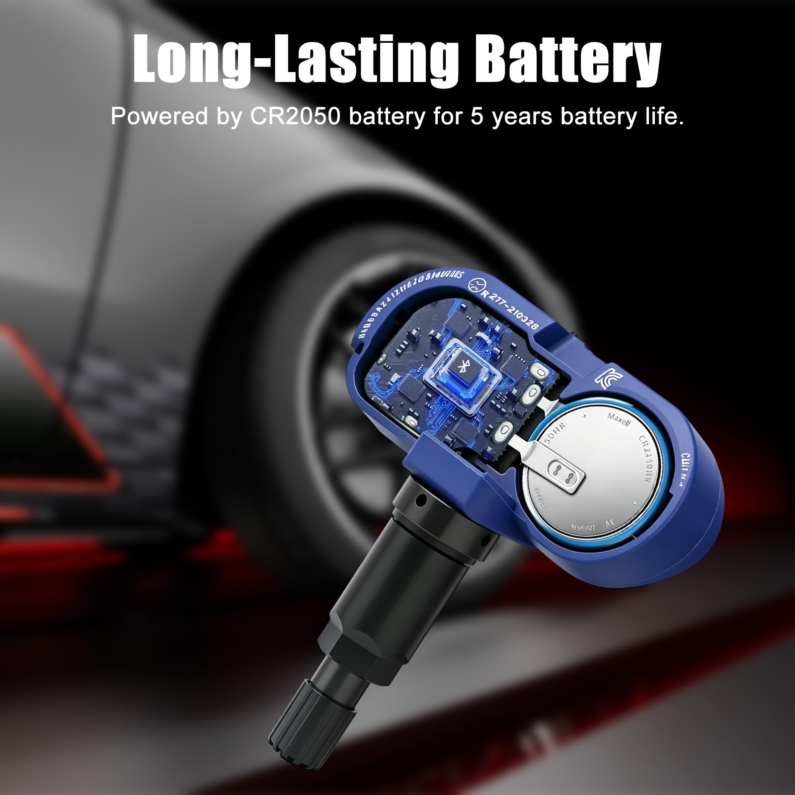 Sensor Presión de Neumáticos para Tesla, Sensor Bluetooth TPMS | Sistema de Control Presión Neumáticos Compatible TESLA Model S/3/X/X Plaid/Y/Y Plaid, OEM:1490701-01, 2020-2025, (4Pcs Azul)