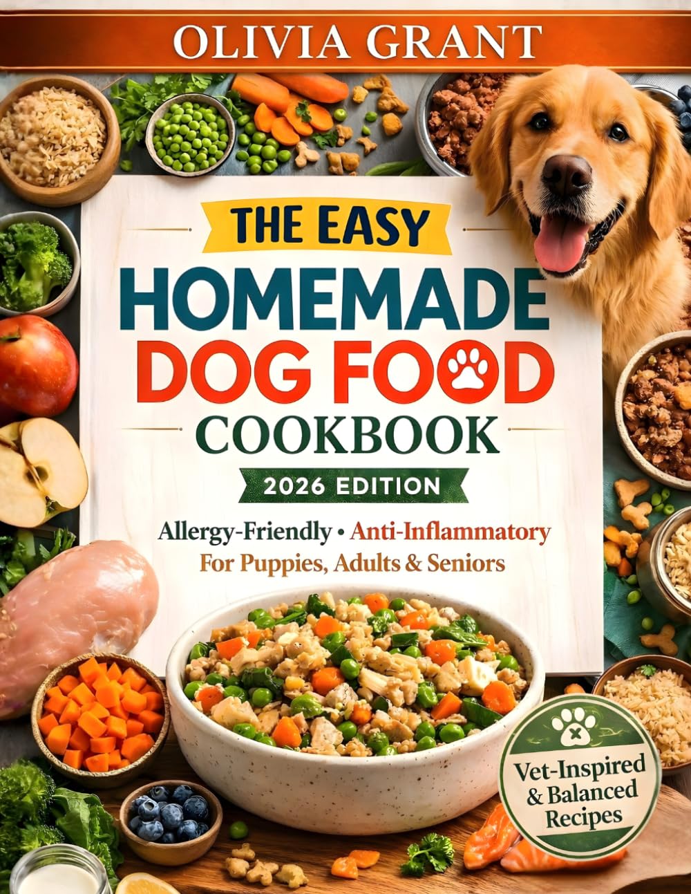 The Easy Homemade Dog Food Cookbook: 150+ Vet-Inspired, Allergy-Friendly & Anti-Inflammatory Recipes with Easy, Freezer-Friendly Meal Plans for ...