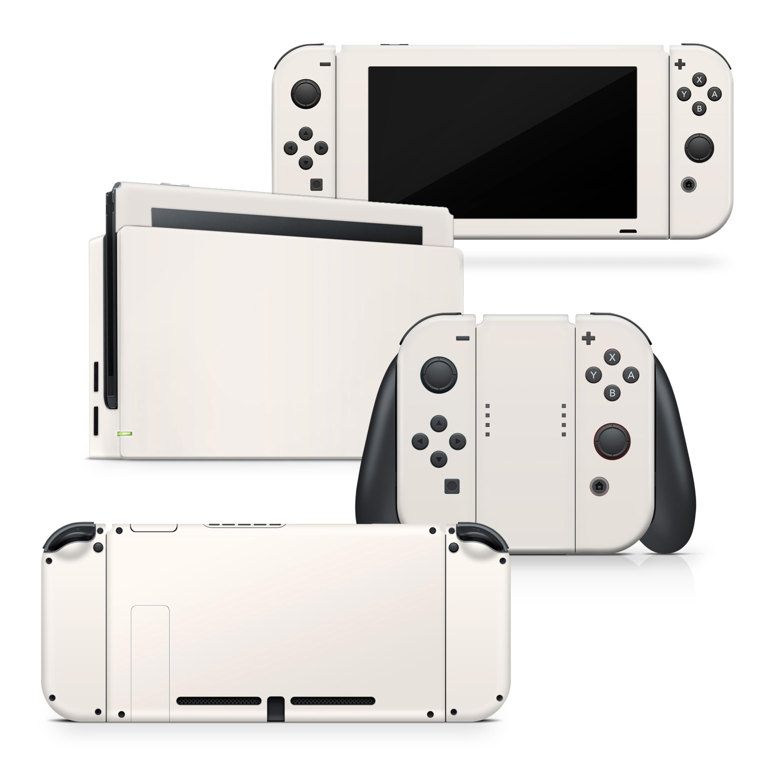 Tacky Design Classic Solid Colors Skin Compatible with Nintendo Switch Skin Wrap Cover, Off-White Skin for Nintendo Switch Stickers, Premium Vinyl 3M Full Wrap Decal (Off-White)