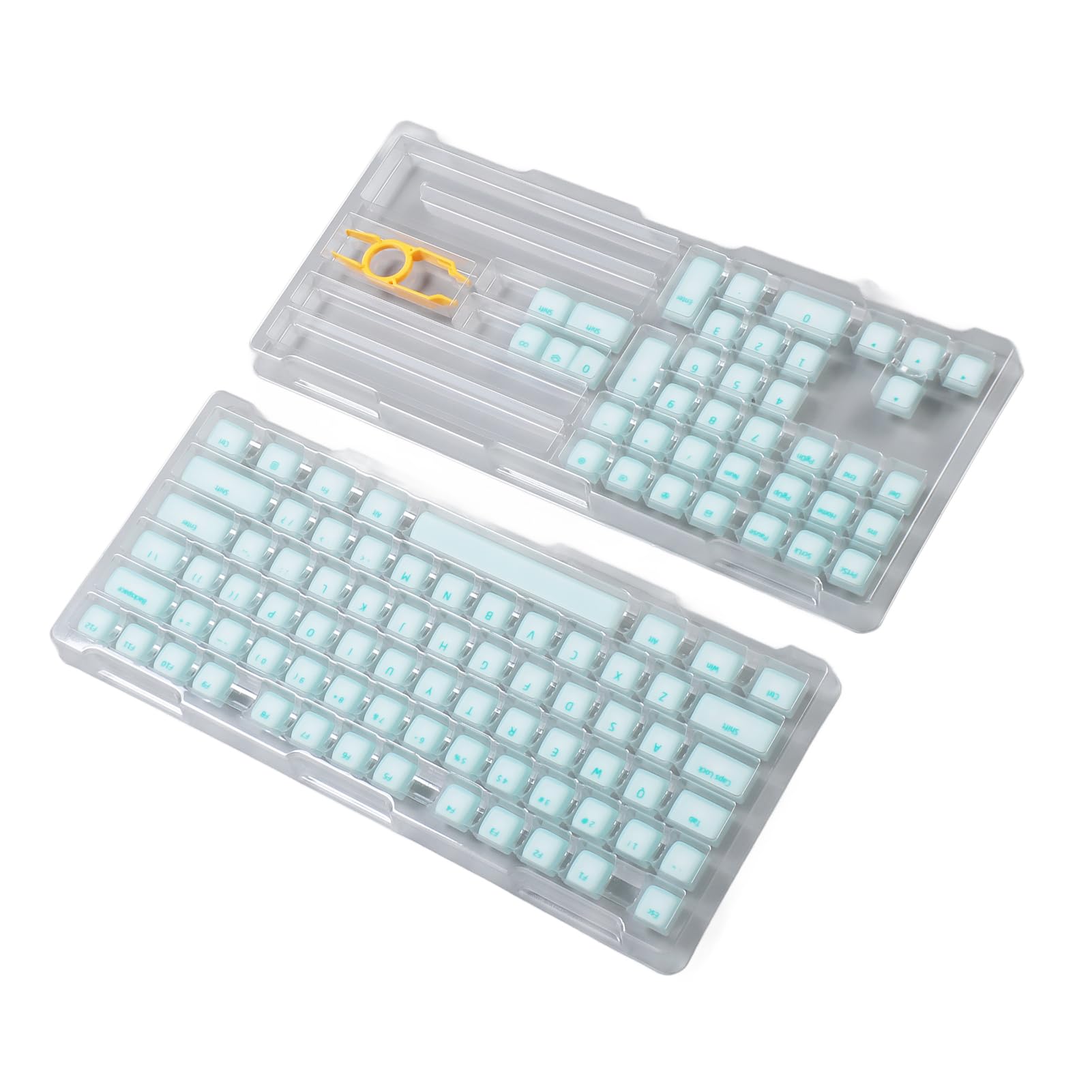 Keycaps PBT, 113 Klawiszy Oryginalna wysokość z Klawiszem dla 61 64 68 72 82 84 87 104 108 Mechaniczne Klawiatury Mute Minimalist Style (Mint Green)