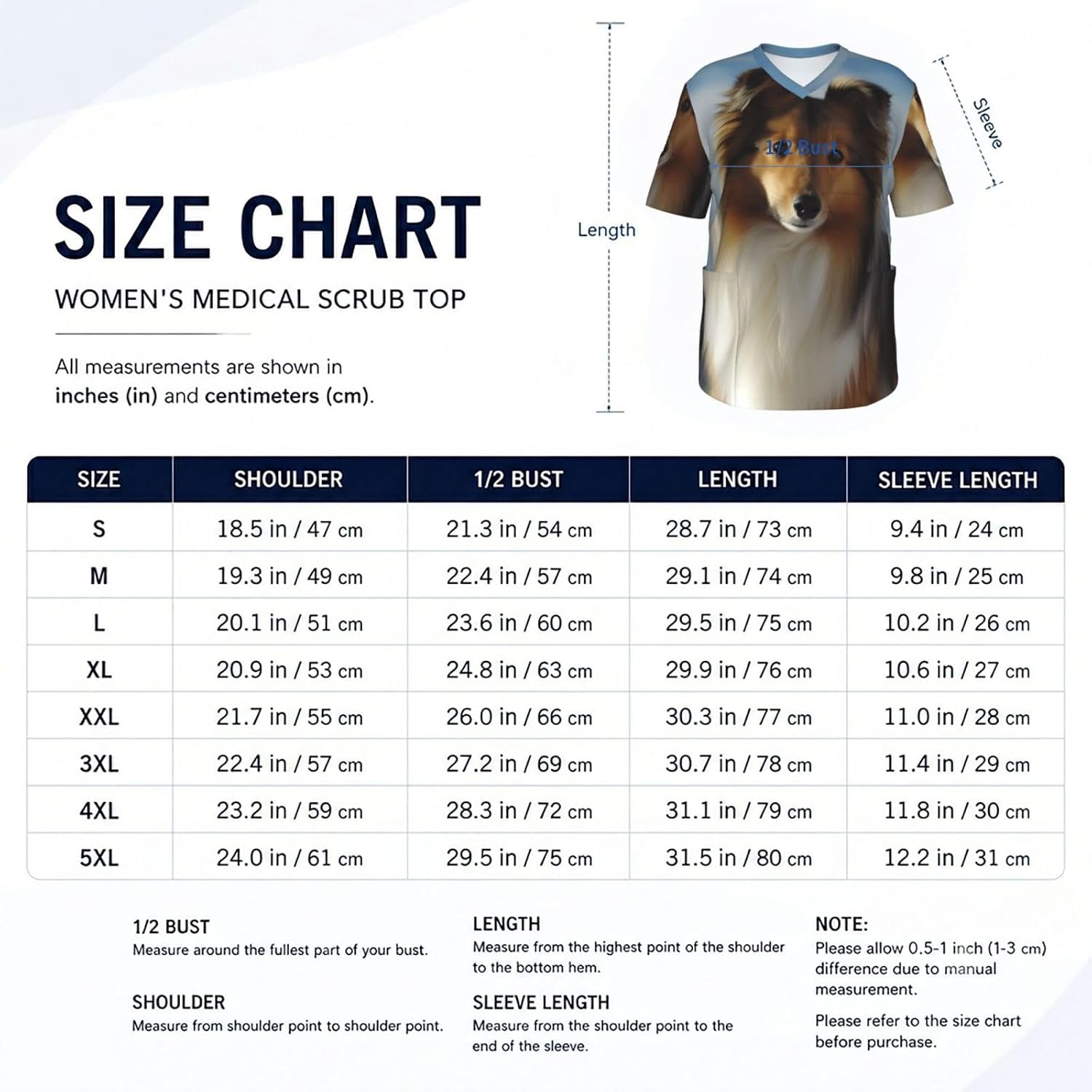 Professional Scrub Tops for Men, Classic V-Neck Workwear with 3 Pockets