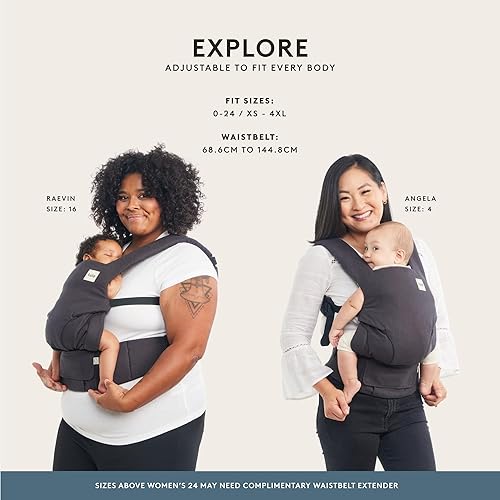 Miniatura 6 de Baby Tula Explore - Portabebés de algodón de 7 a 45 libras, portabebés ajustable para recién nacidos a niños pequeños, múltiples posiciones