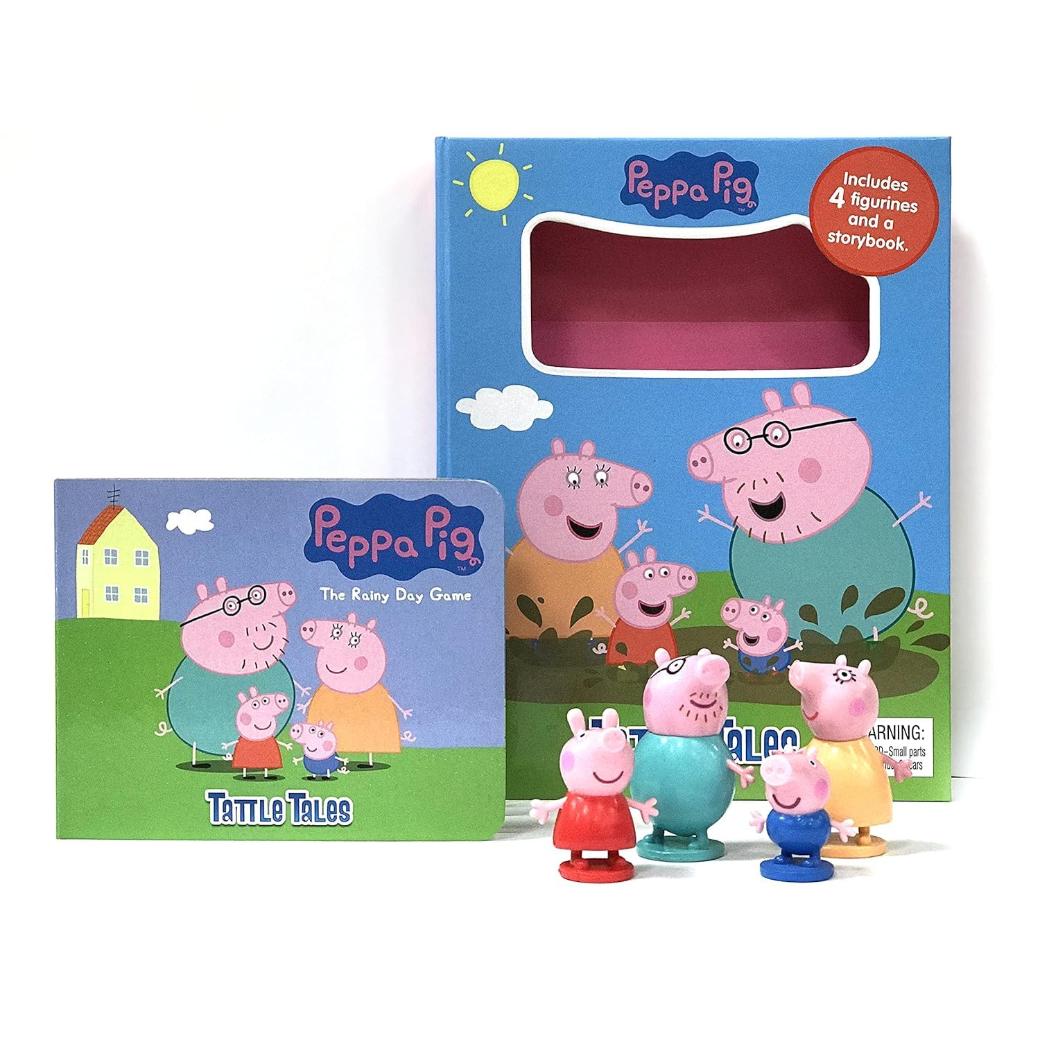 Peppa Pig Tattle Tales - Activity Books for kids, 12-page storybook, 4 figurines