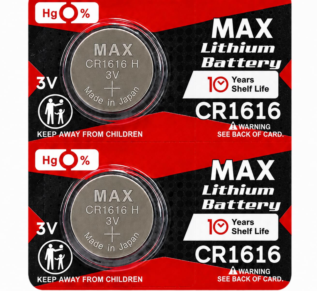 MAX CR1616 3V Lithium Coin Cell Battery (Pack of 2) | Made in Japan | 0% Mercury (Hg) | 10 Years Shelf Life | Long Lasting Button Cell for Car Key, Remote, Calculator, Medical Devices & Watches-image-48