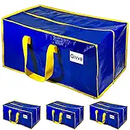 4P Extra Large Moving Bags, Heavy Duty Moving Bags for Clothes, Waterproof Storage Bags for Moving, Moving Totes Alternative To Moving Box Blue
