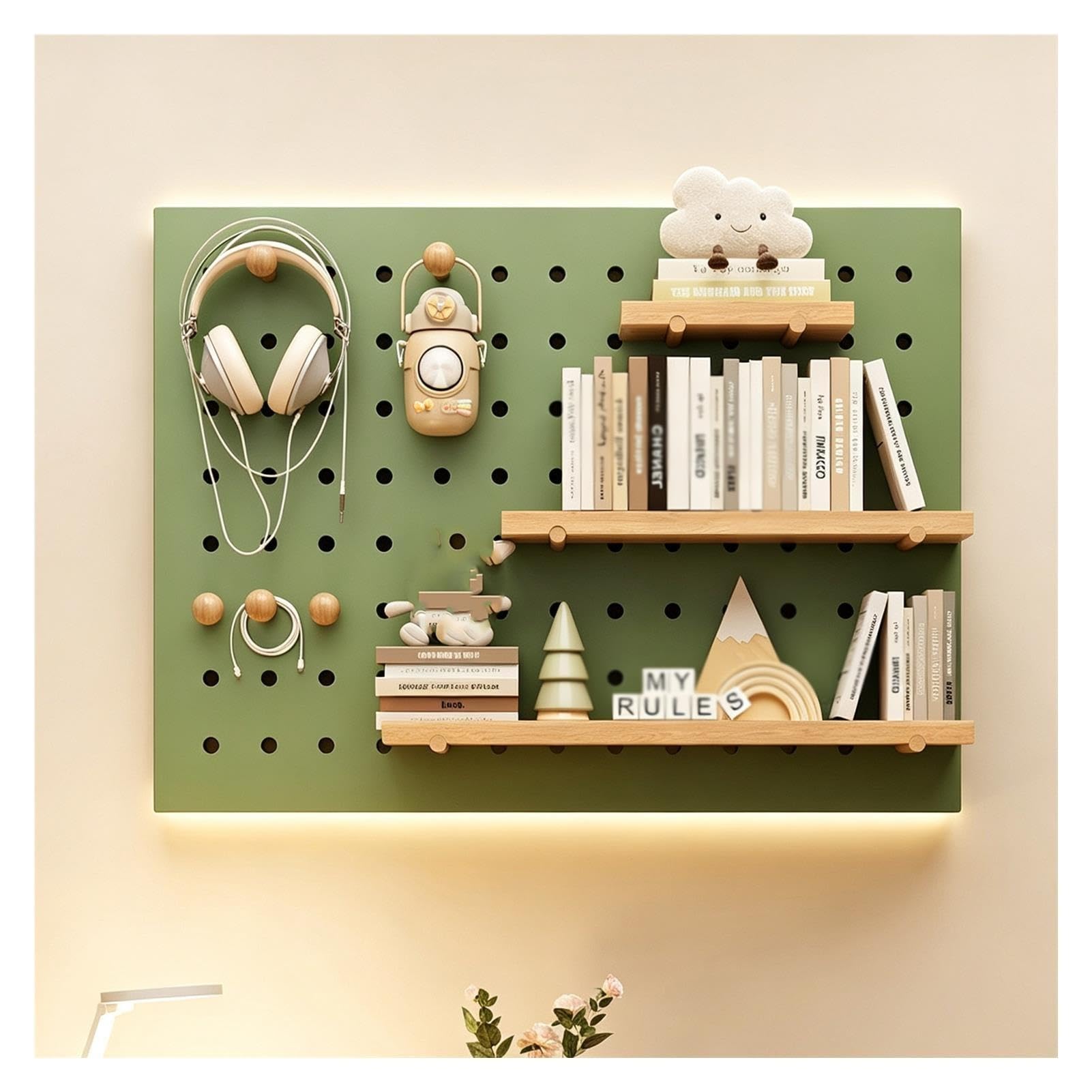 Kiefernholz Lochwand Organizer, Inklusive Metall Lochplatte Und
