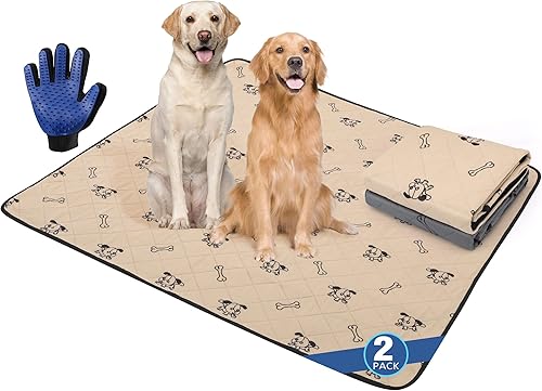 Bulubaky Almohadillas lavables para orina de perro de gran absorción reutilizables de 48 x 60 pulgadas almohadillas antideslizantes de secado rápido