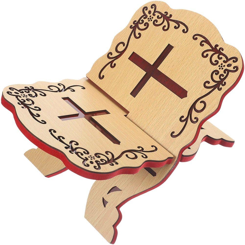 Soporte para libros de madera tallada con motivos islámicos para eventos religiosos