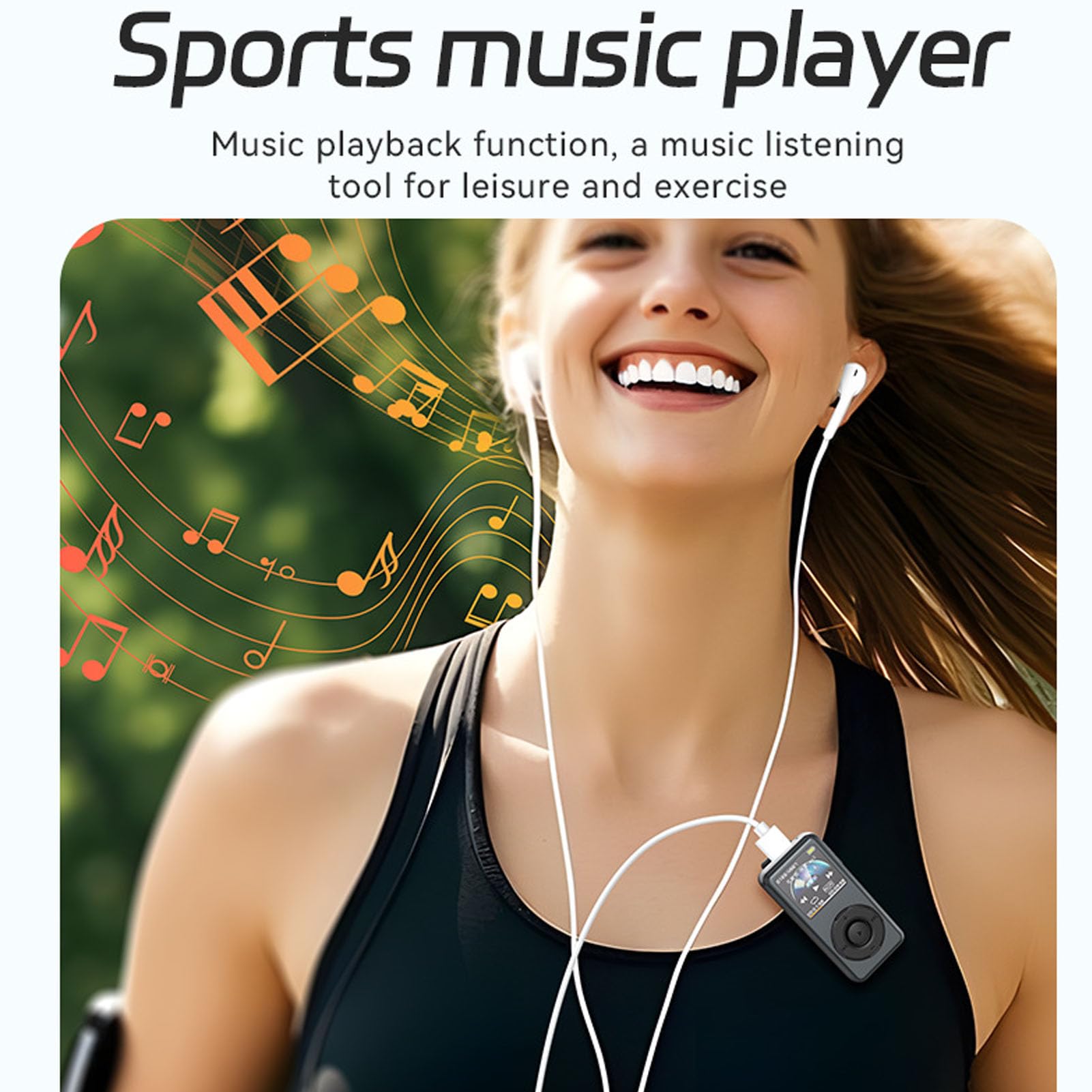 Sxhlseller Clip 3 in 1 su Lettore Mp3 con Registratore Vocale AI e Lettore di Ebook, Lettore Musicale Portatile di Riduzione del Rumore con Auricolari per L'esecuzione di Ciclismo, (64GB)