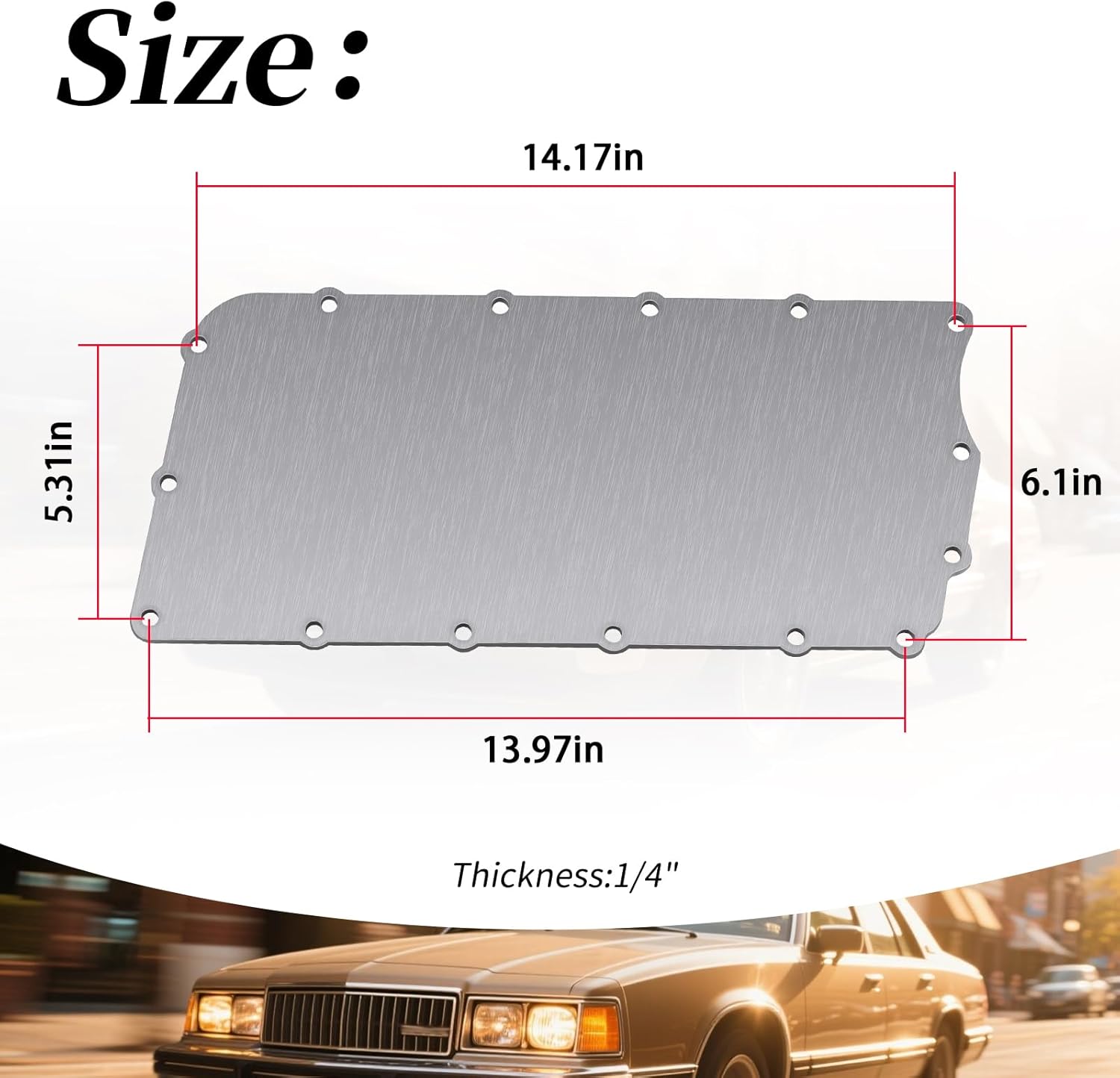 1/4" Thickness Plenum Plate(1PCS) Compatible with Dodge 360 Magnum 5.2L 5.9L 1992-2003 Engine