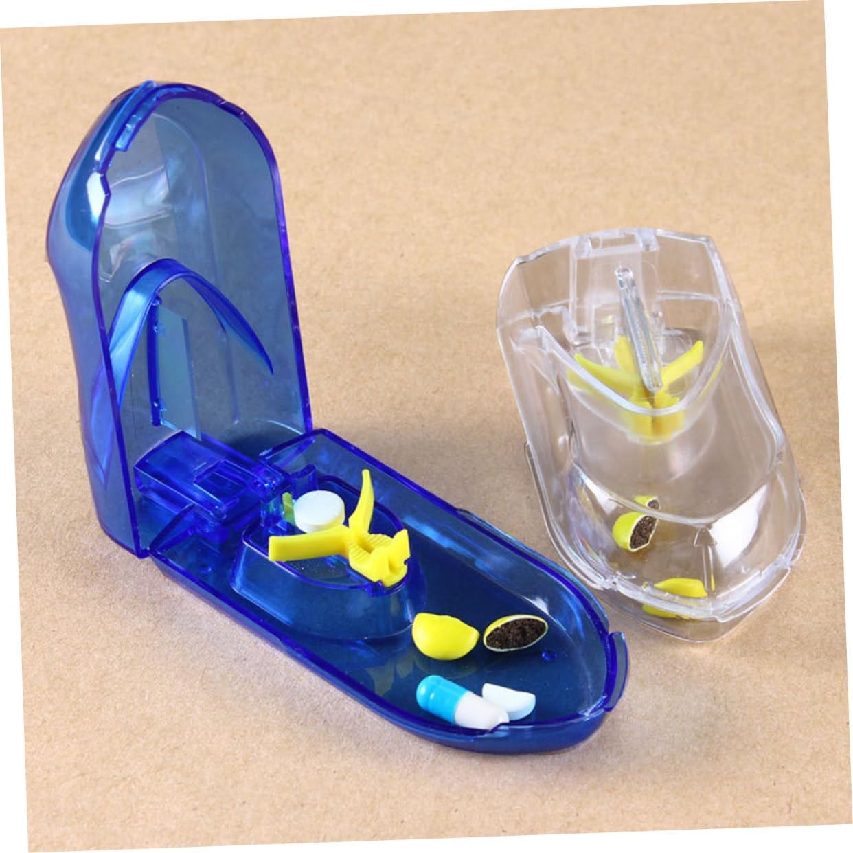 Pill Slicer Splitter 2 Pcs Tablet Cutter for Small/Large Cases Compact Safe