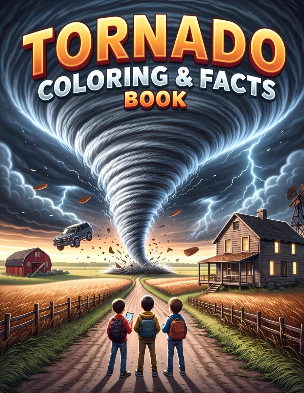 Tornado Coloring and Facts Book: Exciting Tornado Scenes to Color with Fun and Easy Facts