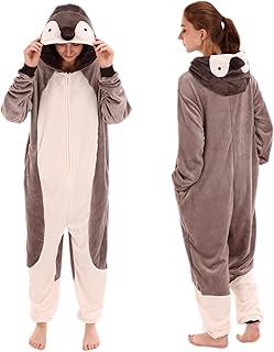 COSUSKET Snug Fit Unisex Adult Onesie Pajamas, Flannel Cosplay Animal One Piece Halloween Costume