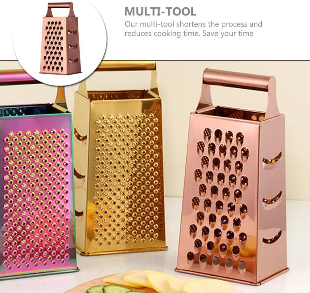 Cabilock 4pcs Stainless Steel Vegetable Grater Multi-use Handheld Slicing Tool for Cheese Garlic and Vegetables Compact Design for Easy Storage for and Kitchen Use