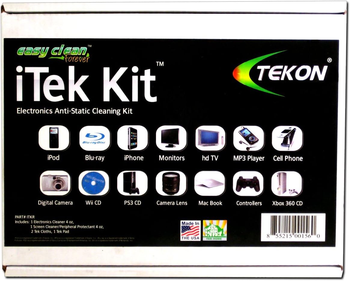 iTek Electronics Anti-Static Cleaner and Protector Kit - Contains all the proper components that will allow you to clean, protect and maintain your electronic equipment and peripherals.