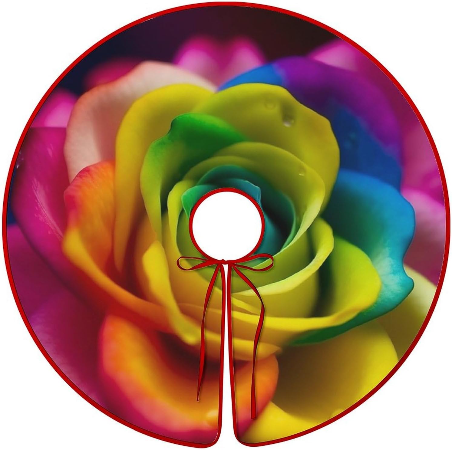 Christmas Tree SkirtRainbow Flowerclassic Fashion Tree Skirt Painted Multifunctional Christmas Tree Skirt