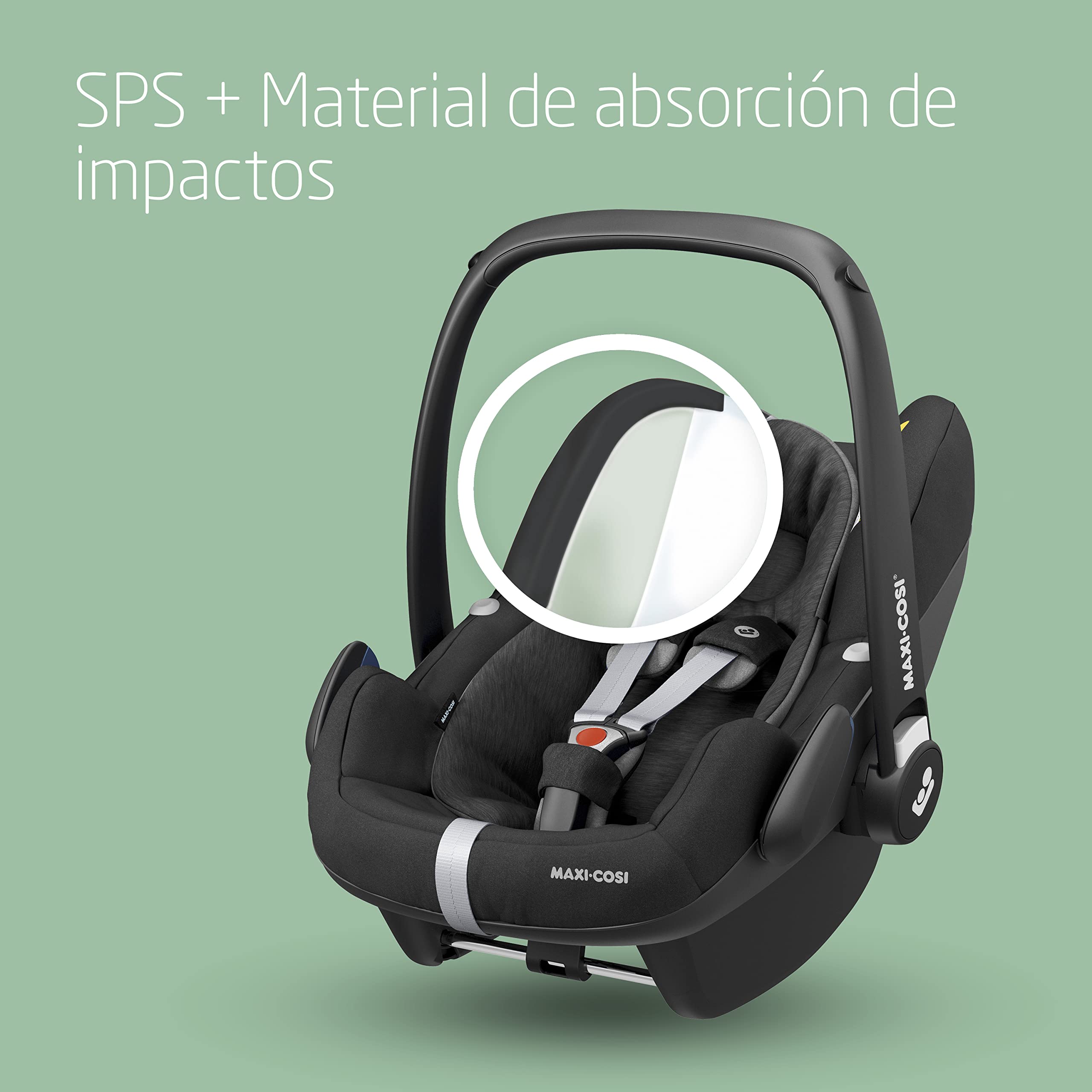 Maxi-Cosi Pebble Pro i-Size, Silla de coche bebé grupo 0+, cojín reductor para recién nacidos, reposacabezas ergonómico, 0-12 meses, 45-75 cm, Essential Black