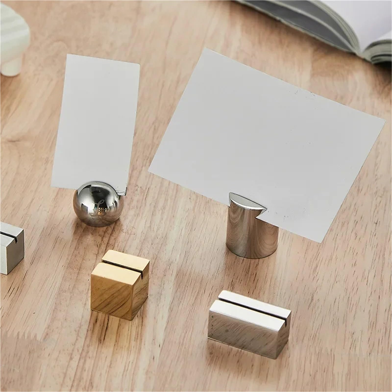 Soportes para números de mesa, Soportes for números de mesa acero inoxidable, 5 uds., tarjeta lugar, menú, notas, foto boda, Clip for letrero