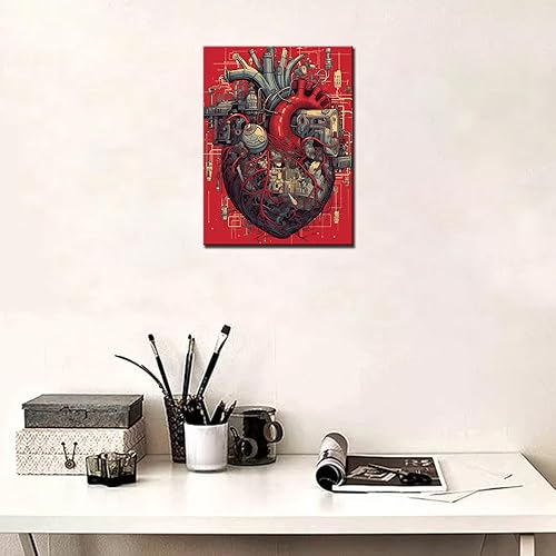 Miniatura 2 de Pintura mecánica de diamantes de corazón DIY 5D, kit de numeración, anatomía humana, cristal de diamantes de imitación, obra de arte mágica